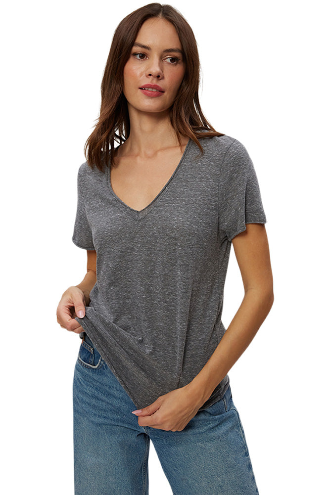 Michael Stars Vera Tee in Charcoal