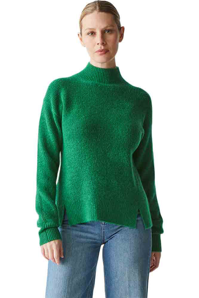 Michael Stars Zion Mock Neck Pullover in Beetle