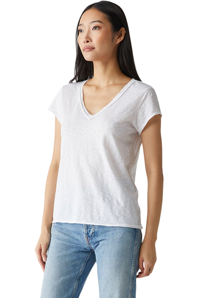 Michael Stars Baxter V-neck Raw Edge Crew