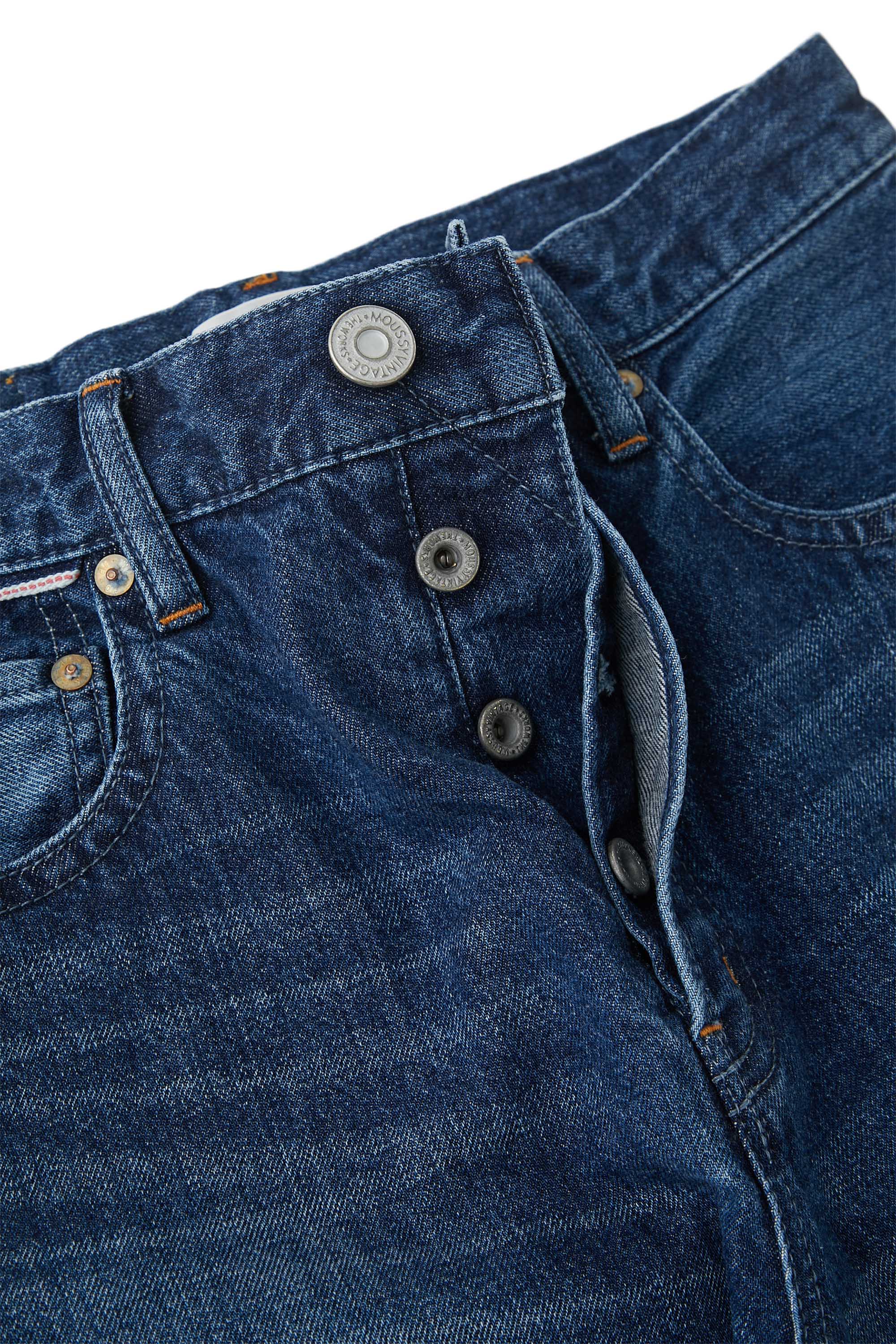 Moussy Denim Corcoran Wide Straight Leg Jeans in Dark Blue
