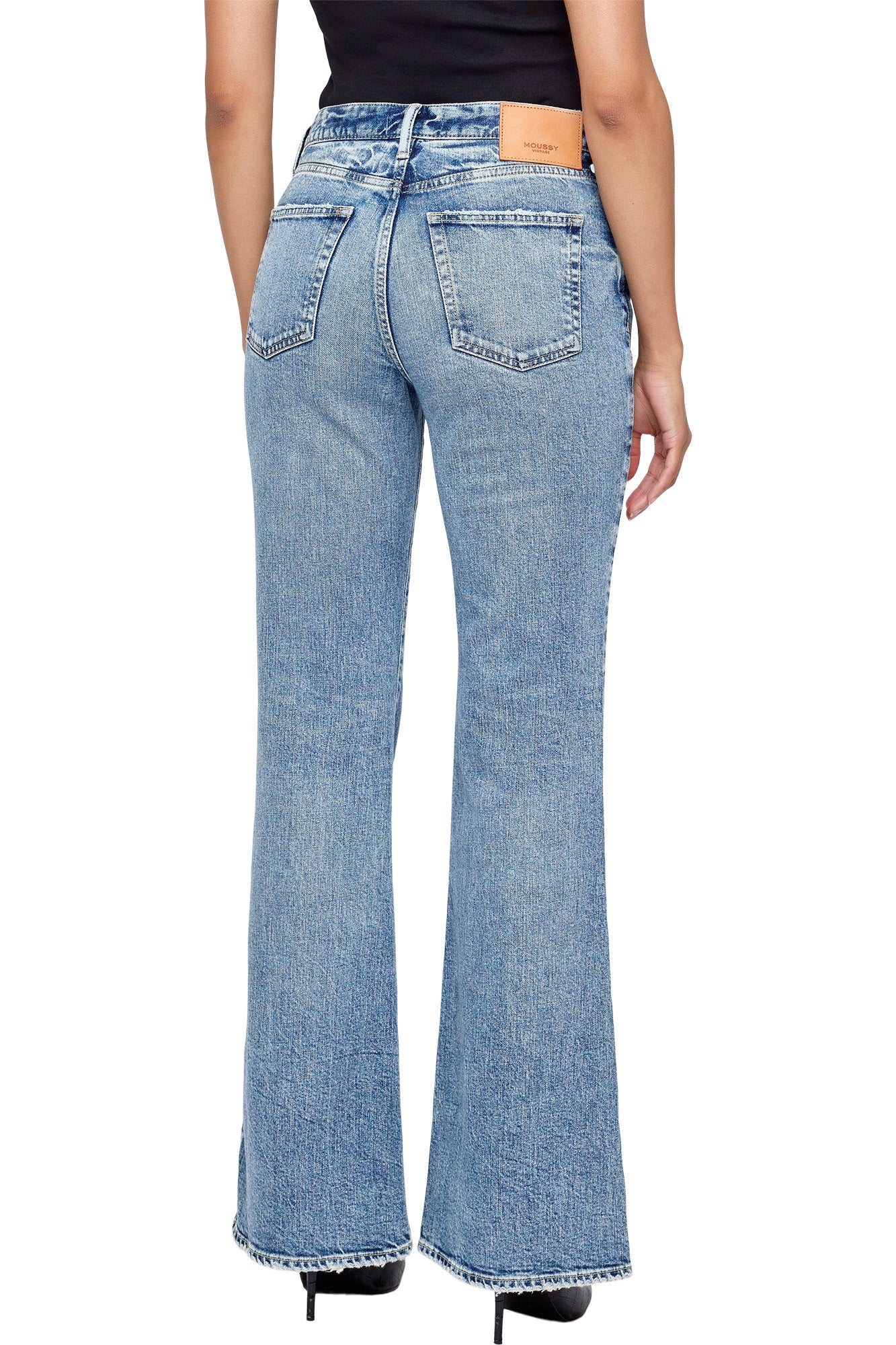 Moussy Denim Attleboro 70s Flare Jean in Light Blue