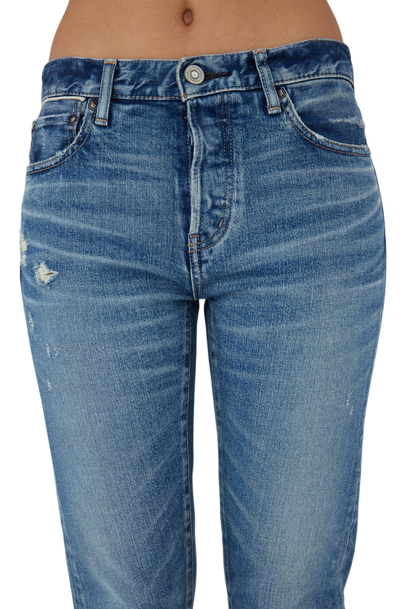 Moussy Denim Avenal Tapered Jeans in Blue