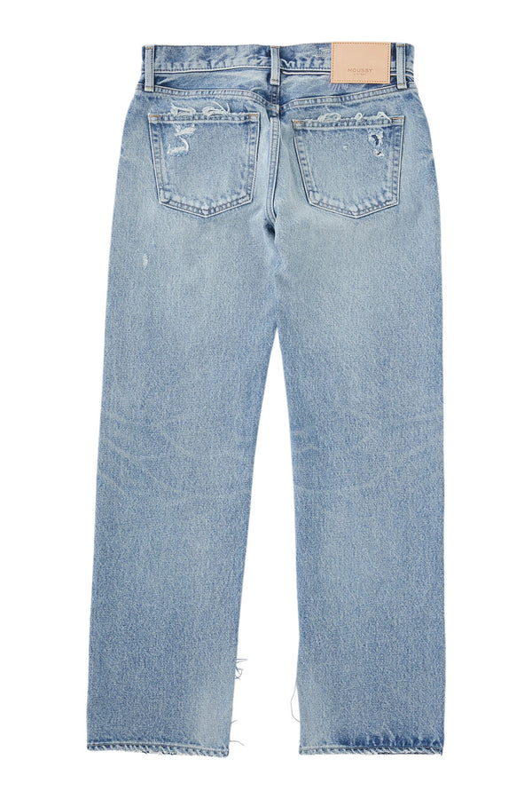 Moussy Denim Bostonia Straight Leg in Light Blue