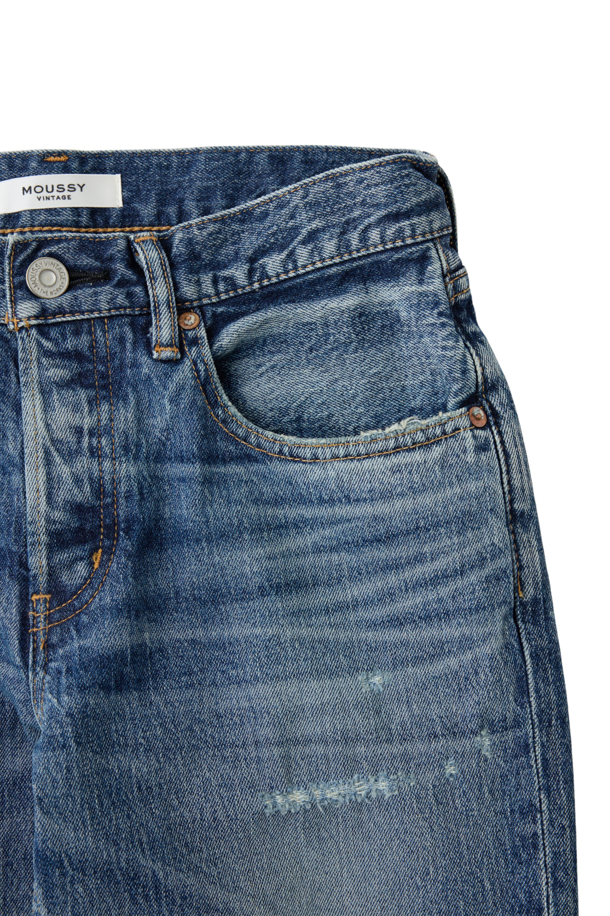 Moussy Denim Cedarhurst Straight Jeans in Blue