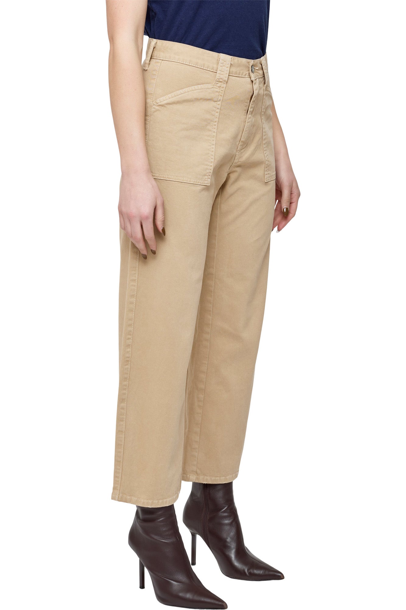 Moussy Denim Pomonok Gusset Cargo Pants in Beige
