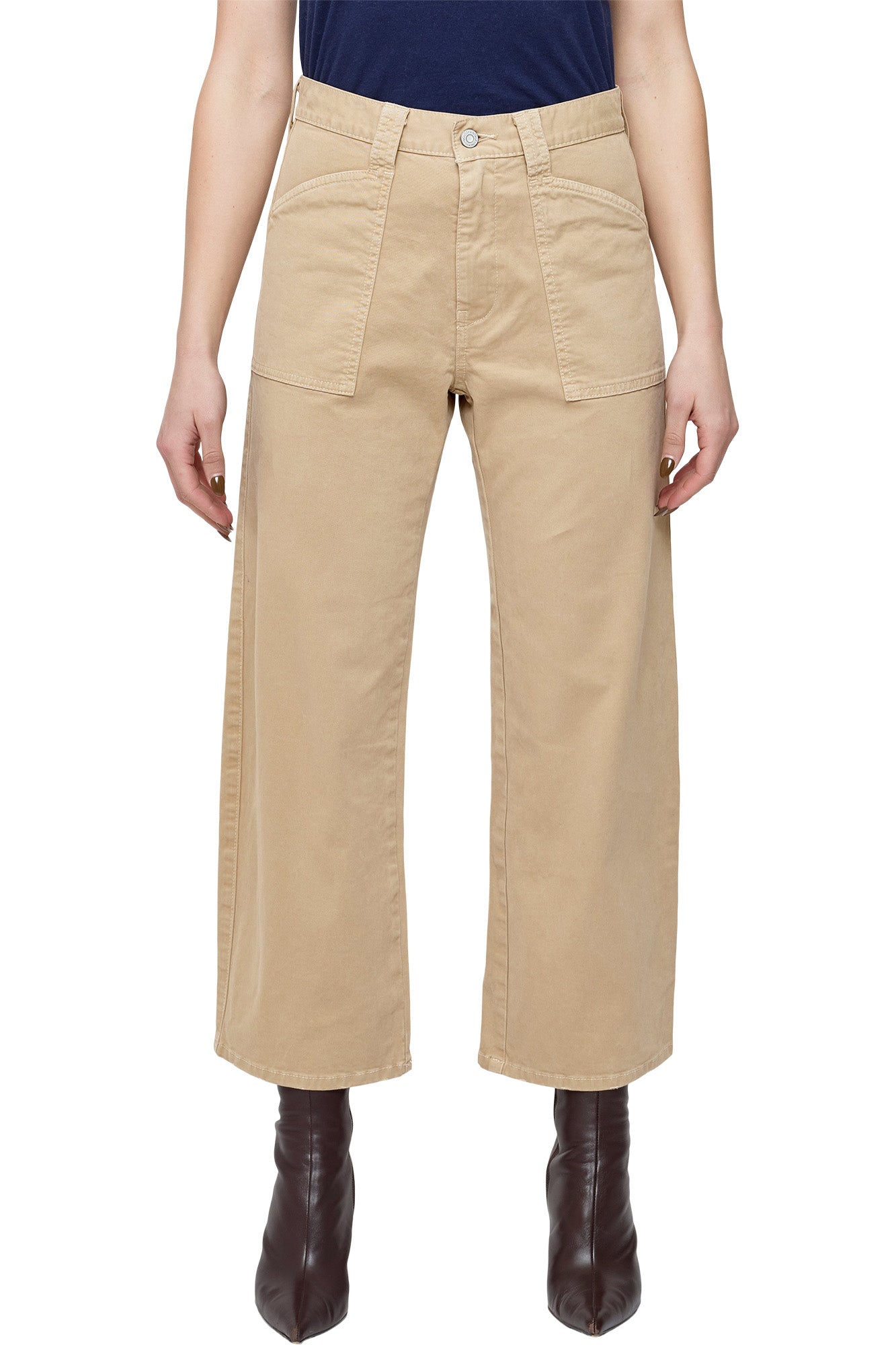 Moussy Denim Pomonok Gusset Cargo Pants in Beige