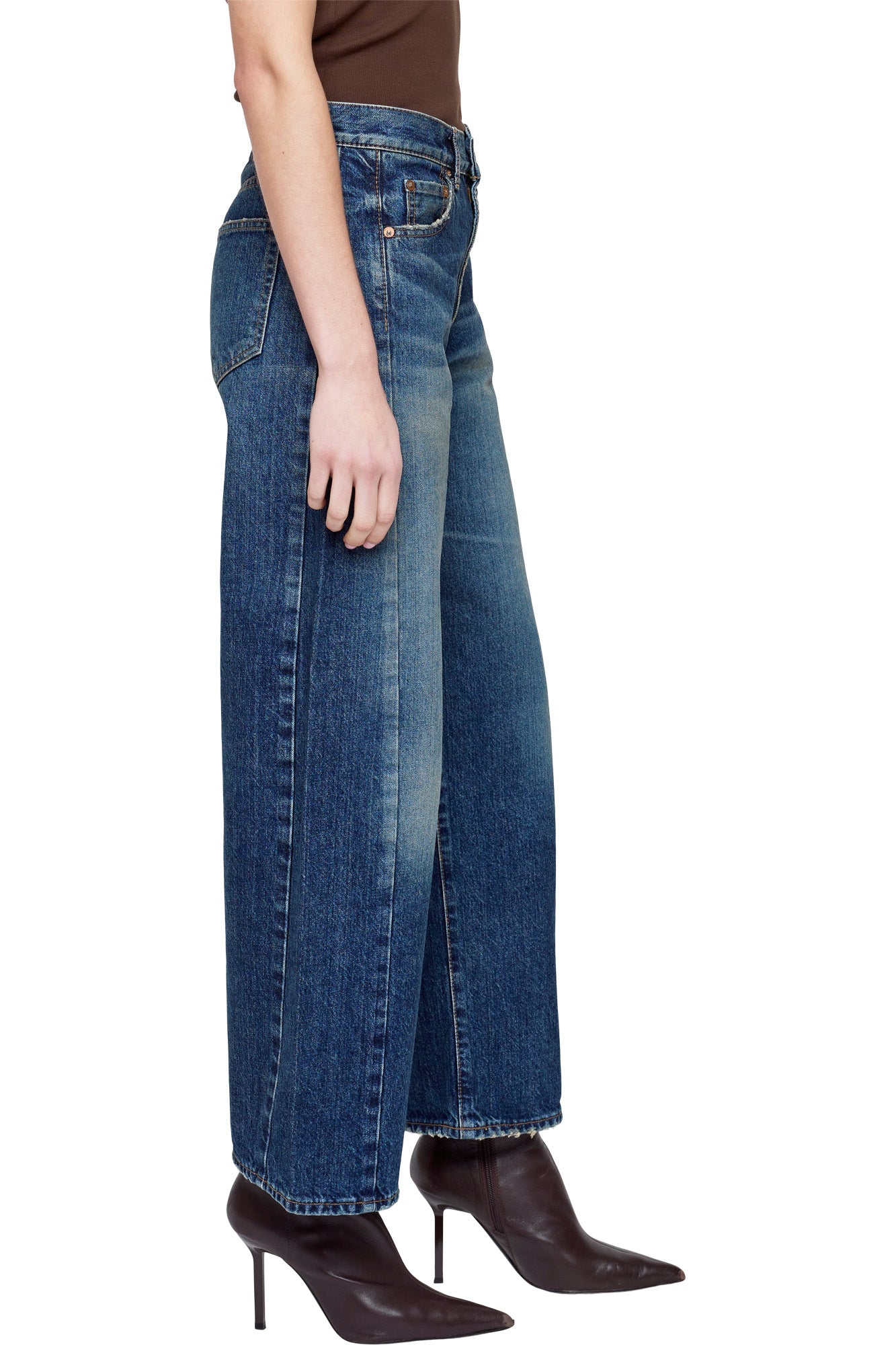 Moussy Denim Harlem Side Line Cocoon in Dark Blue