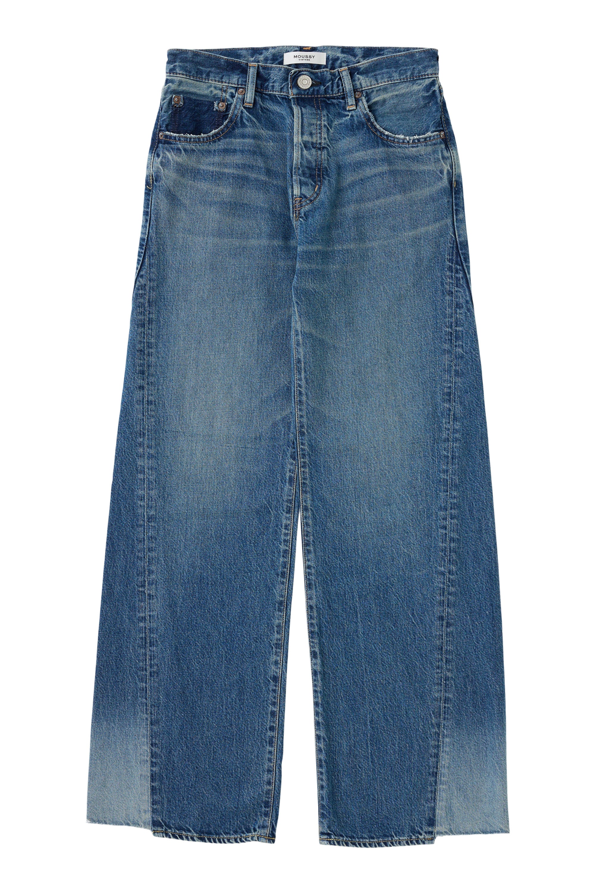 Moussy Denim Holyoke Panel Wide in Blue