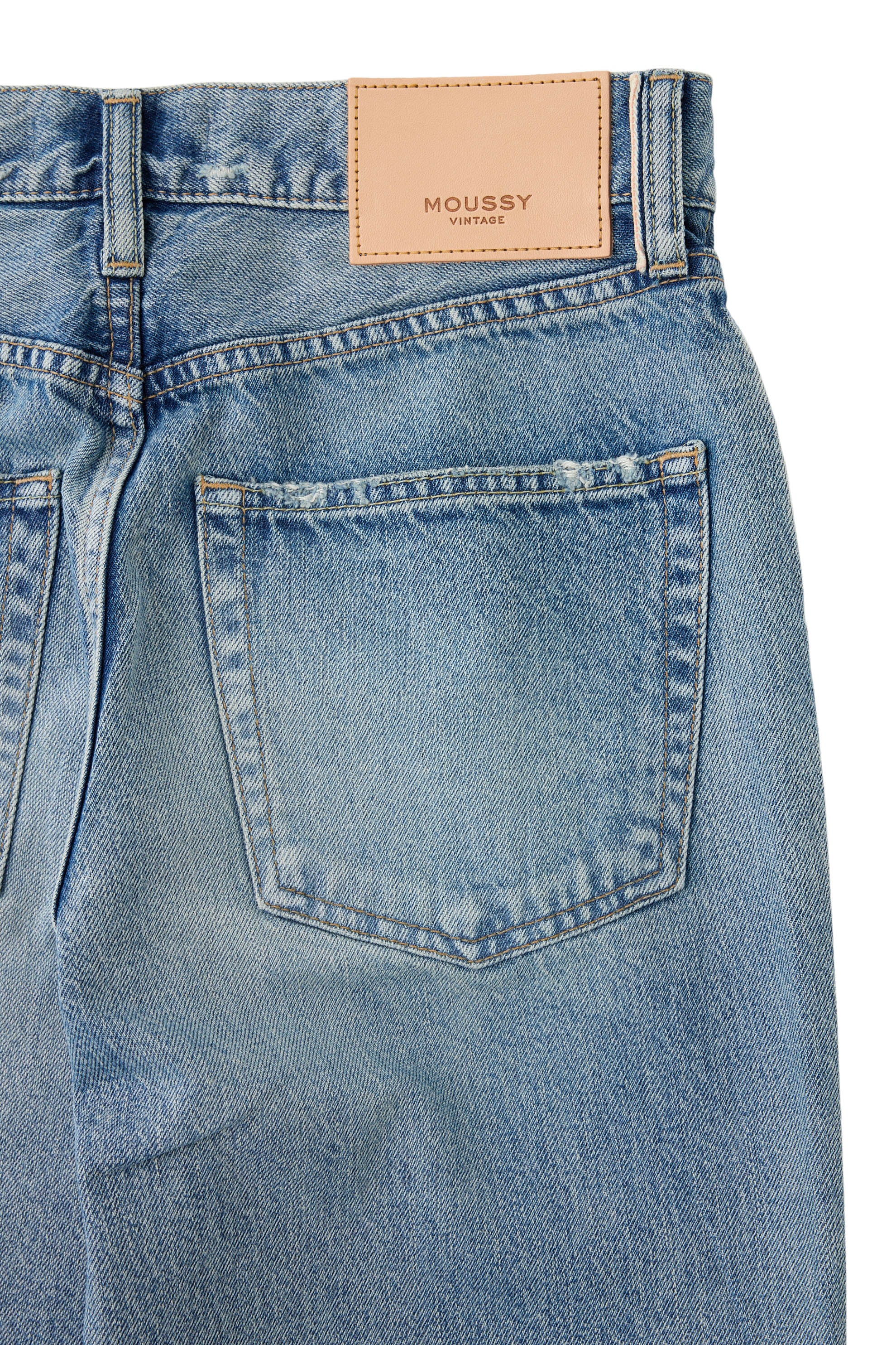 Moussy Denim Leyden Straight Jean in Light Blue