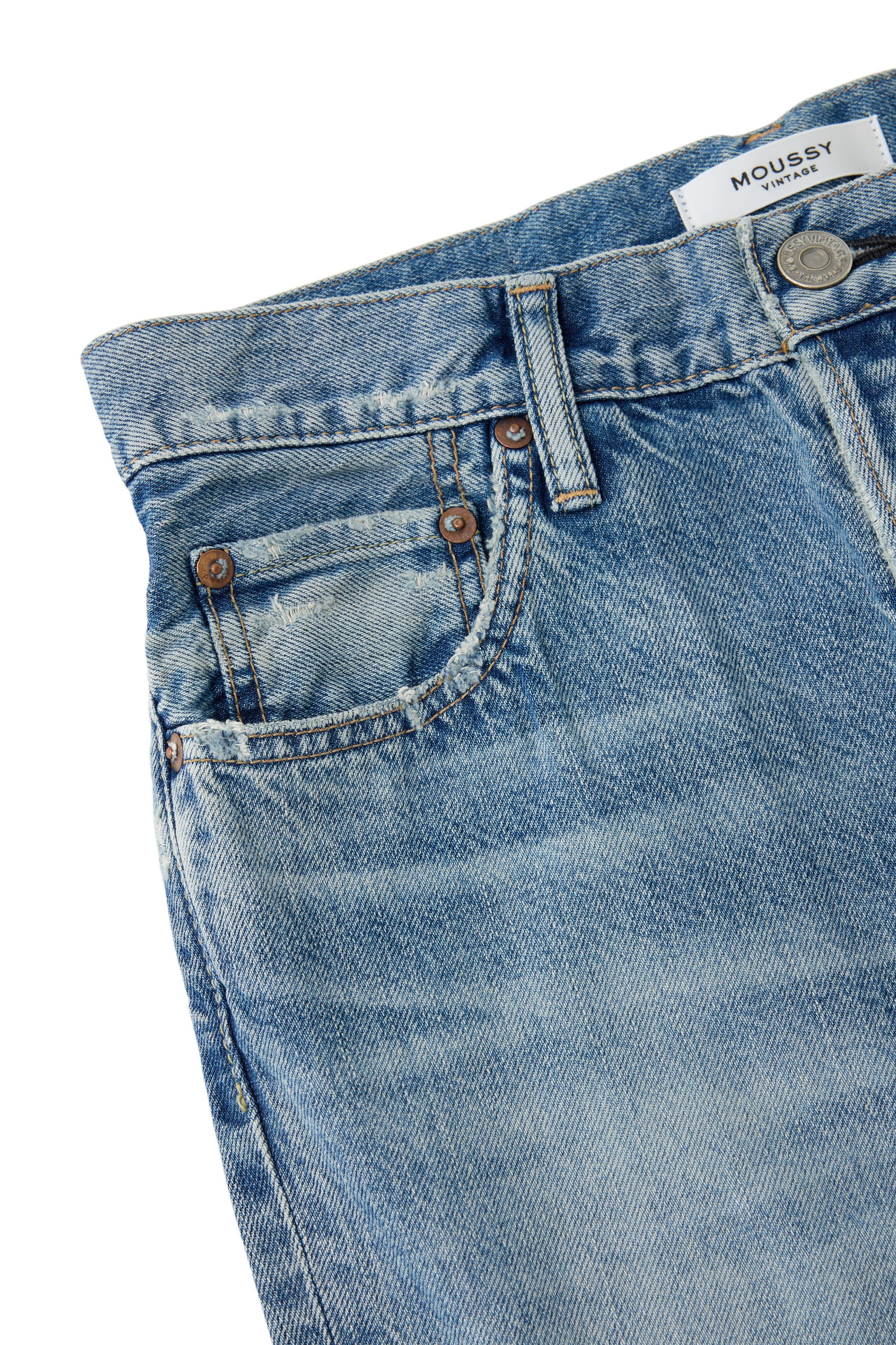 Moussy Denim Leyden Straight Jean in Light Blue