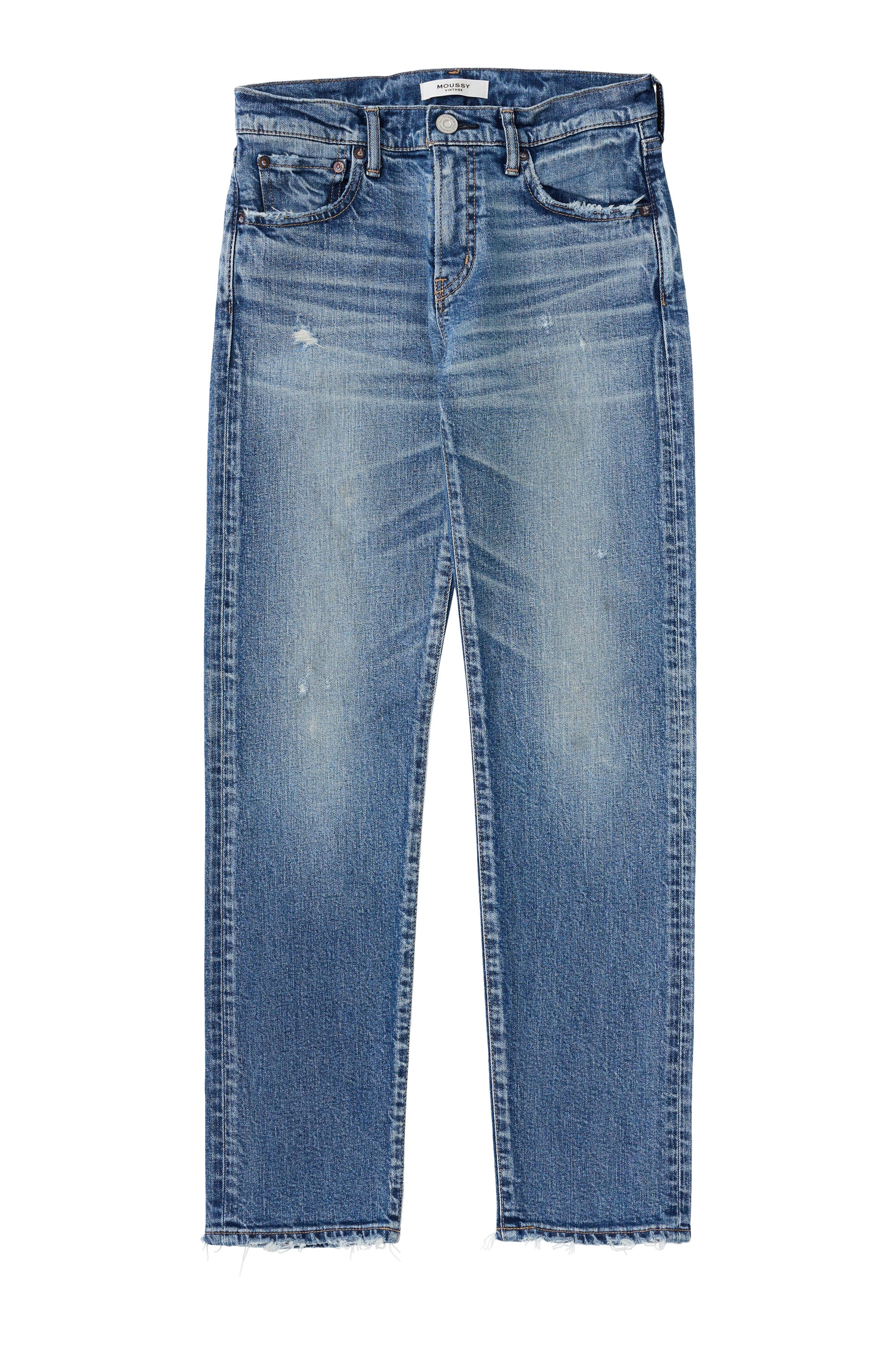 Moussy Denim Linden Slim Straight in Blue