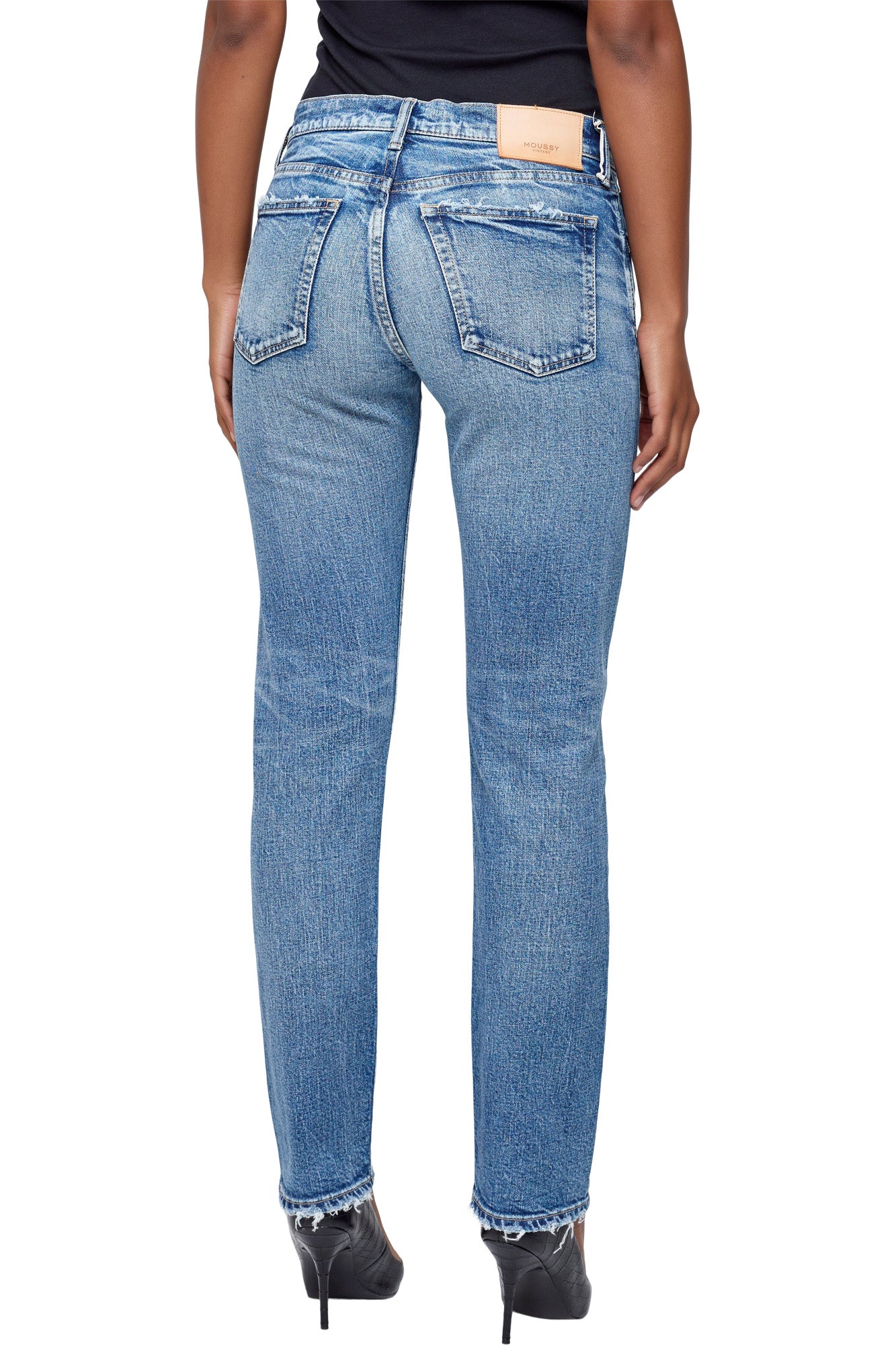 Moussy Denim Linden Slim Straight in Blue