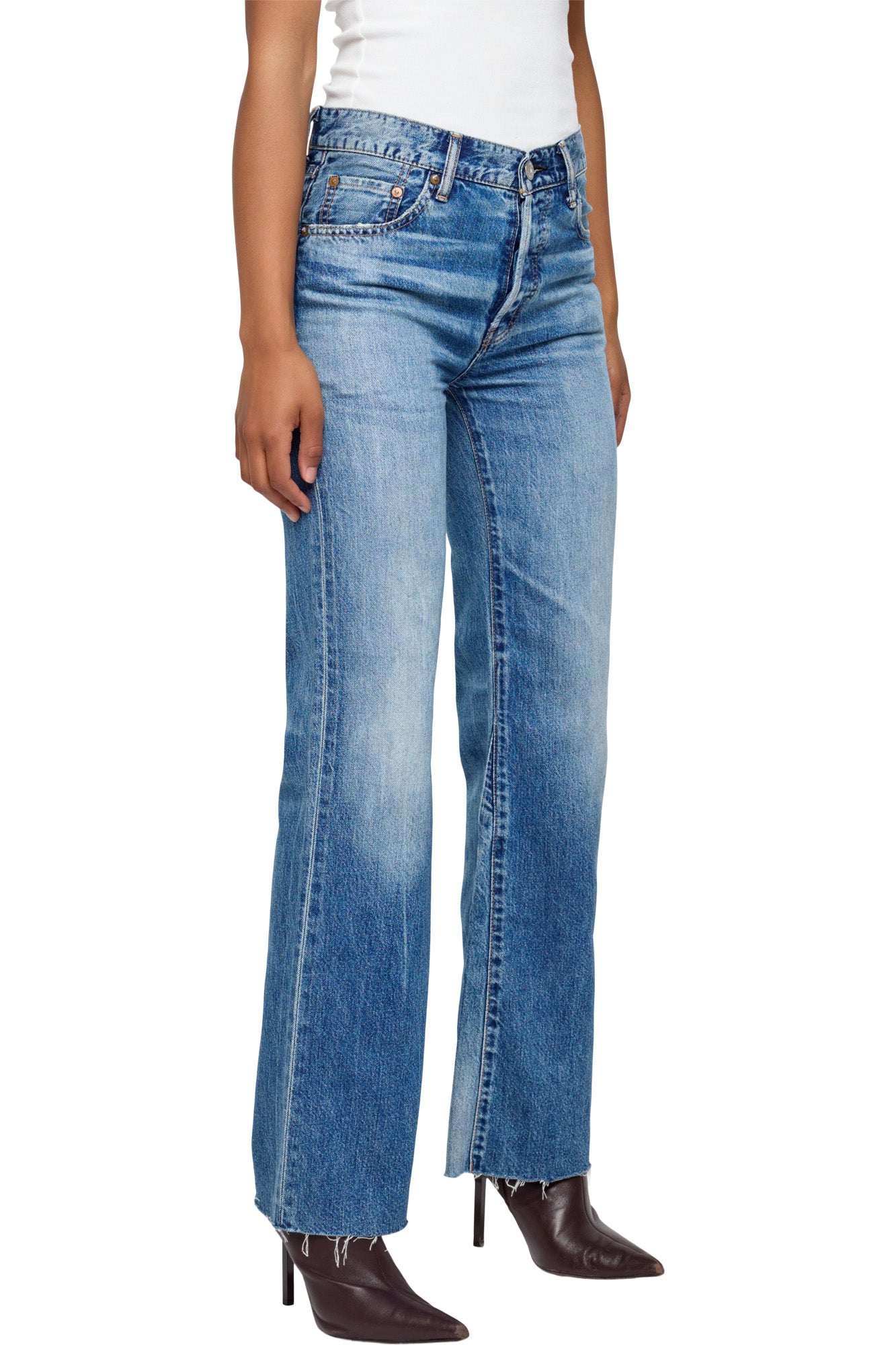 Moussy Denim Remake Flare - Asheville in Blue