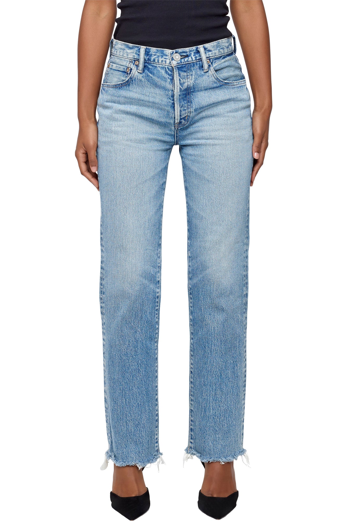 Moussy Denim Sebring Straight in Light Blue
