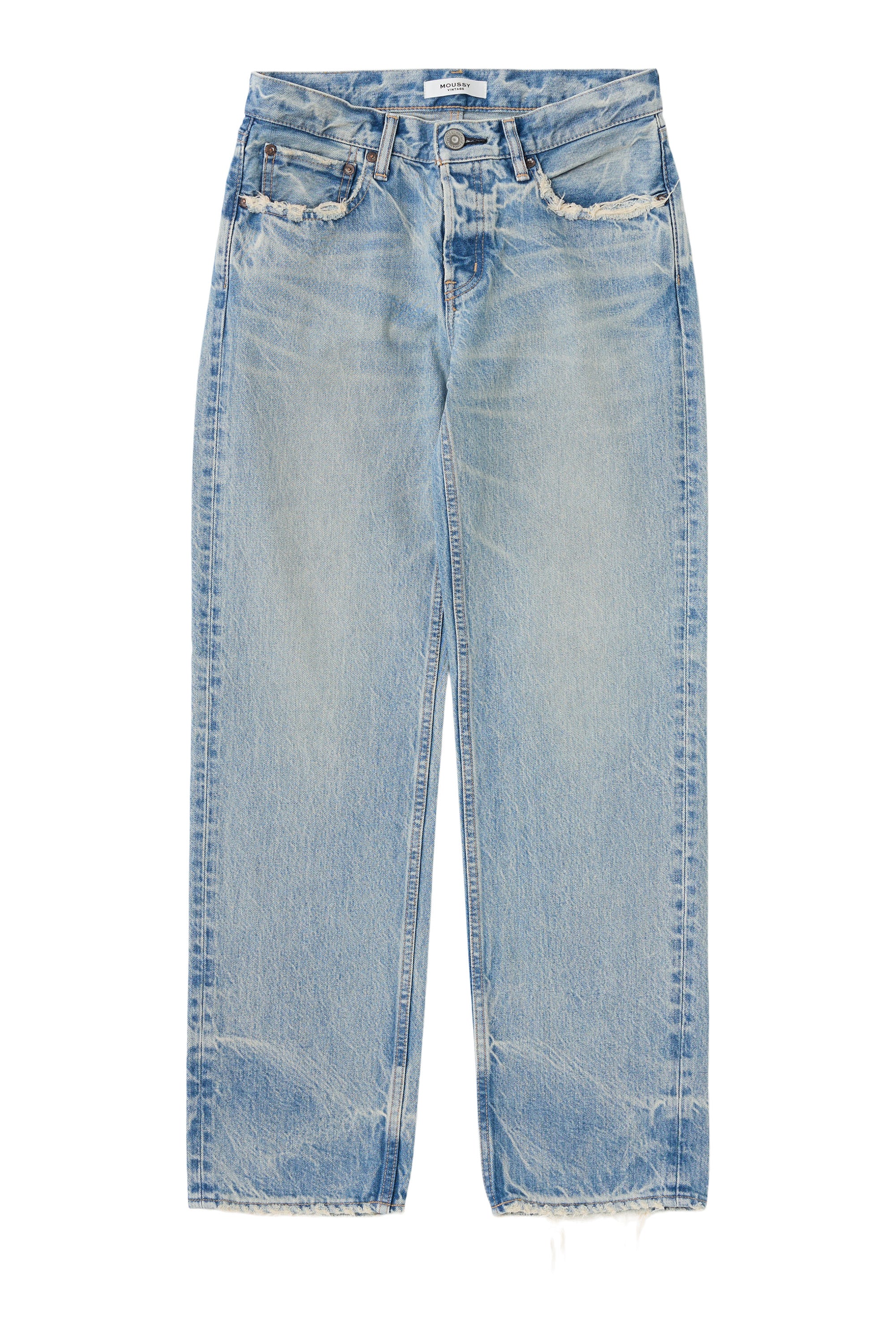 Moussy Denim Wildwood Low-Rise Straight in Light Blue