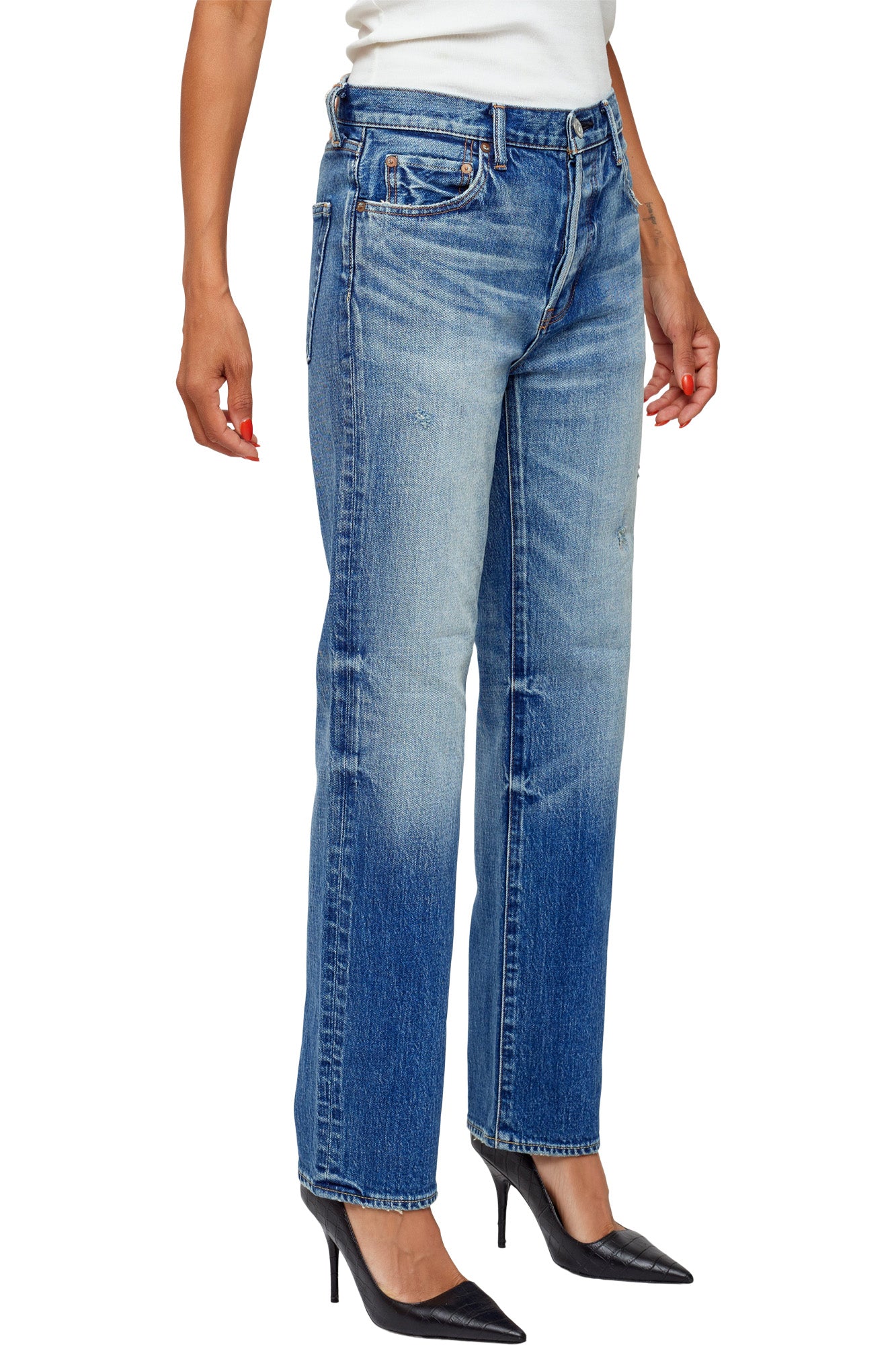 Moussy Denim Woodsburgh Straight in Blue