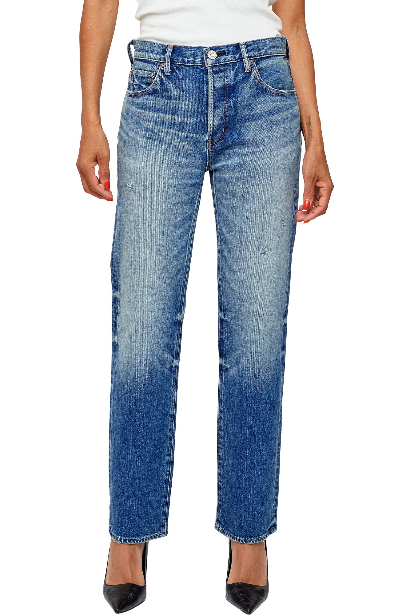 Moussy Denim Woodsburgh Straight in Blue