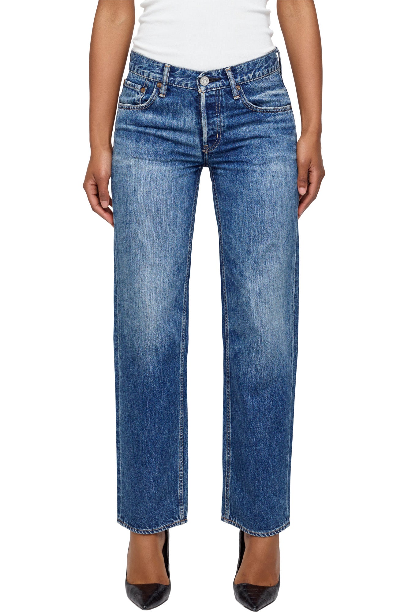 Moussy Denim Straight Low - Wheeling in Blue