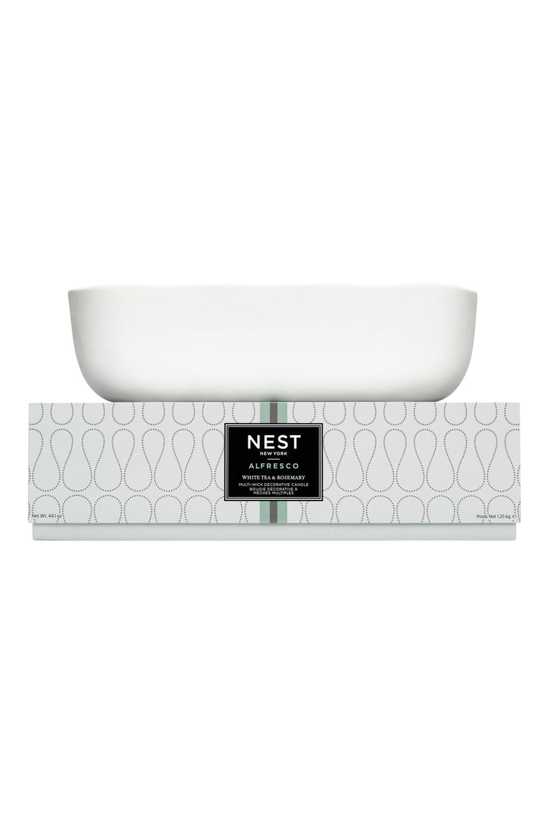 Nest Alfresco Multi-Wick Decorative Candle in White Tea & Rosemary