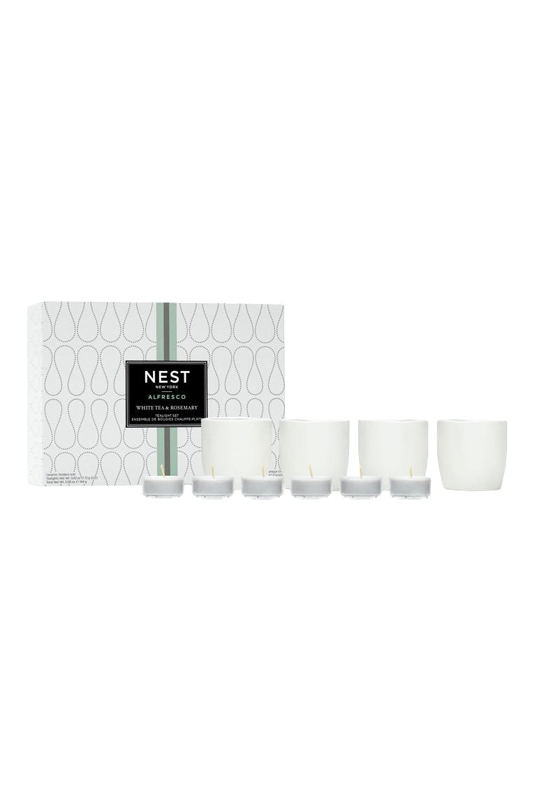 Nest Alfresco Tealight Set in White Tea & Rosemary