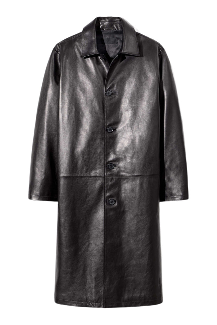 Nili Lotan Abel Leather Coat in Black