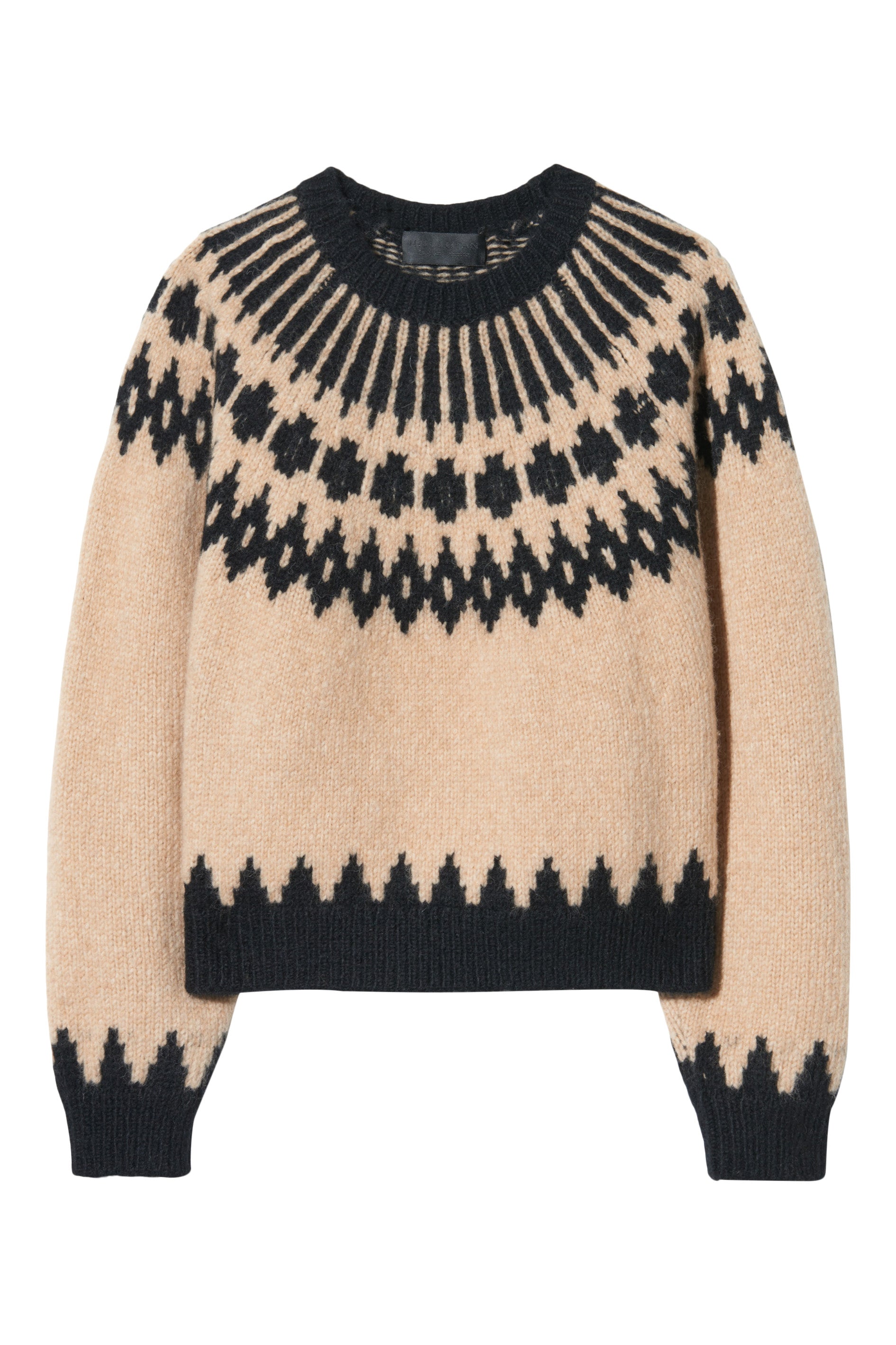 Nili Lotan Alena Sweater in light Camel Fair Isle