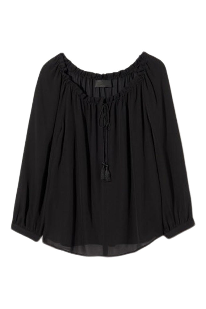 Nili Lotan Carley S. Silk Blouse in Black