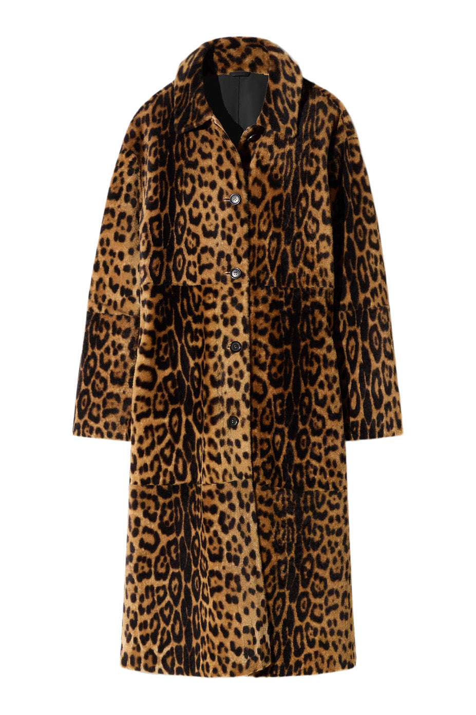 Nili Lotan Davelle Shearling Coat in Leopard Print