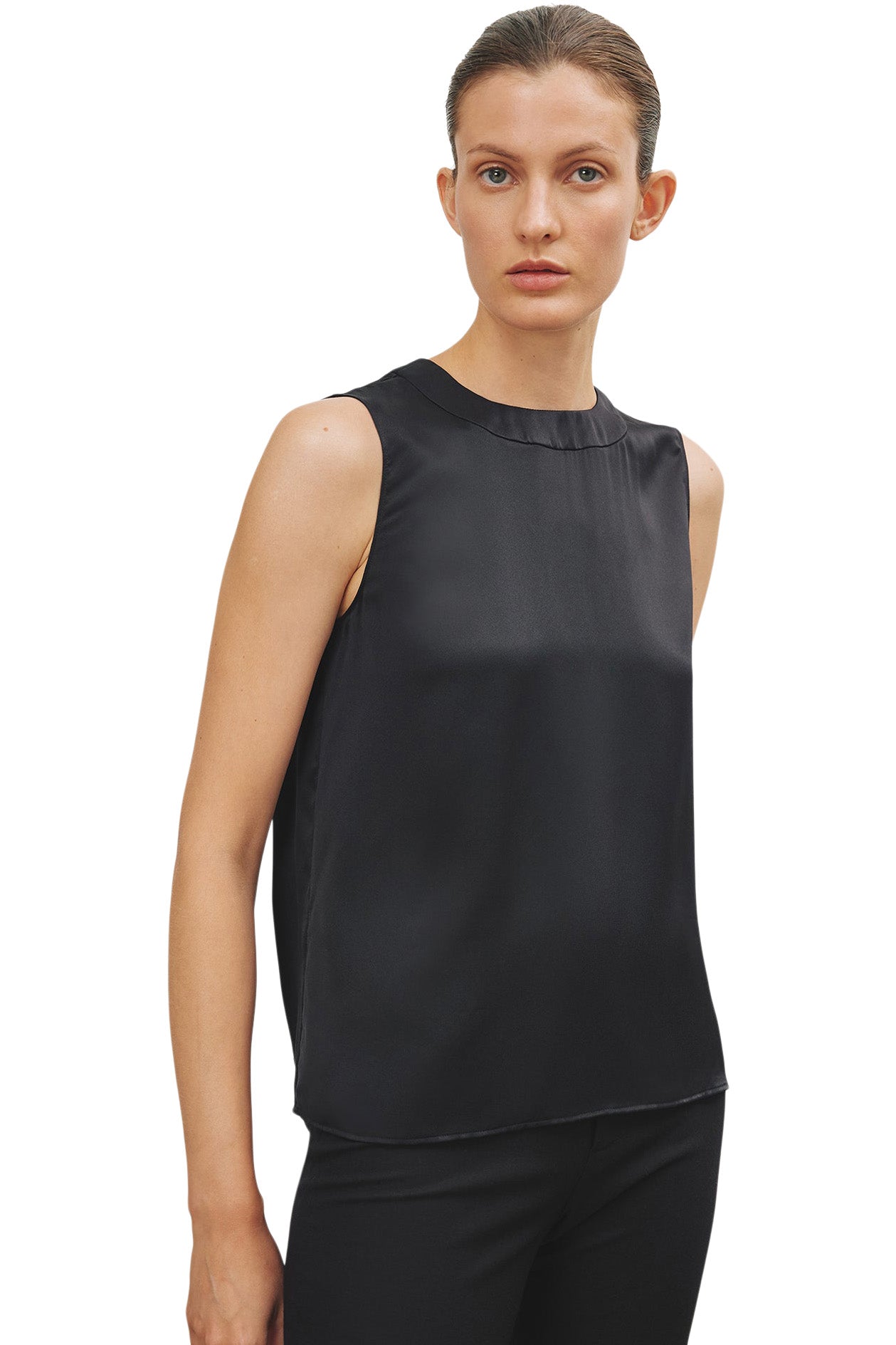 Nili Lotan Davy Silk Top in Black