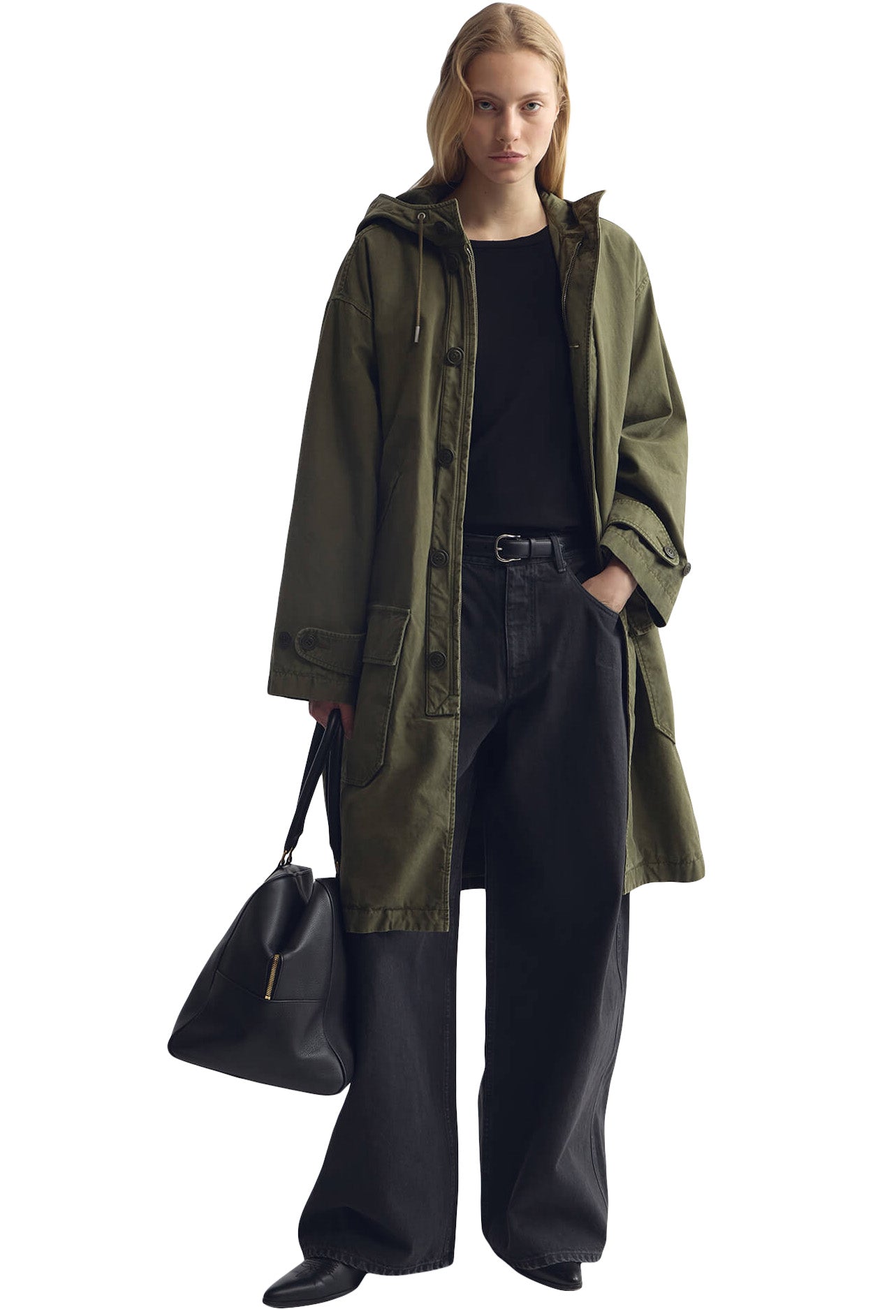 Nili Lotan Delmar Cotton Parka in Dark Laurel