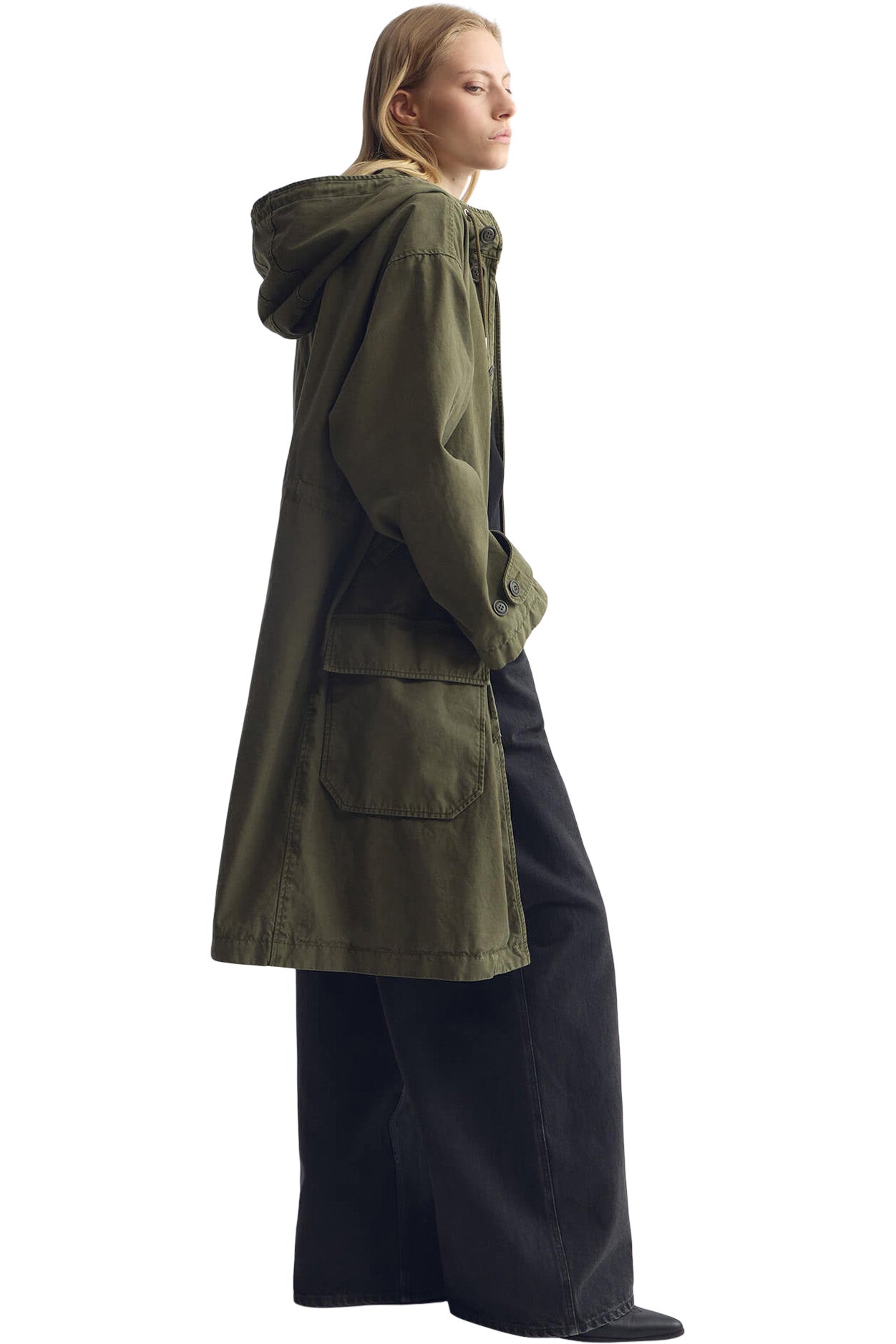 Nili Lotan Delmar Cotton Parka in Dark Laurel