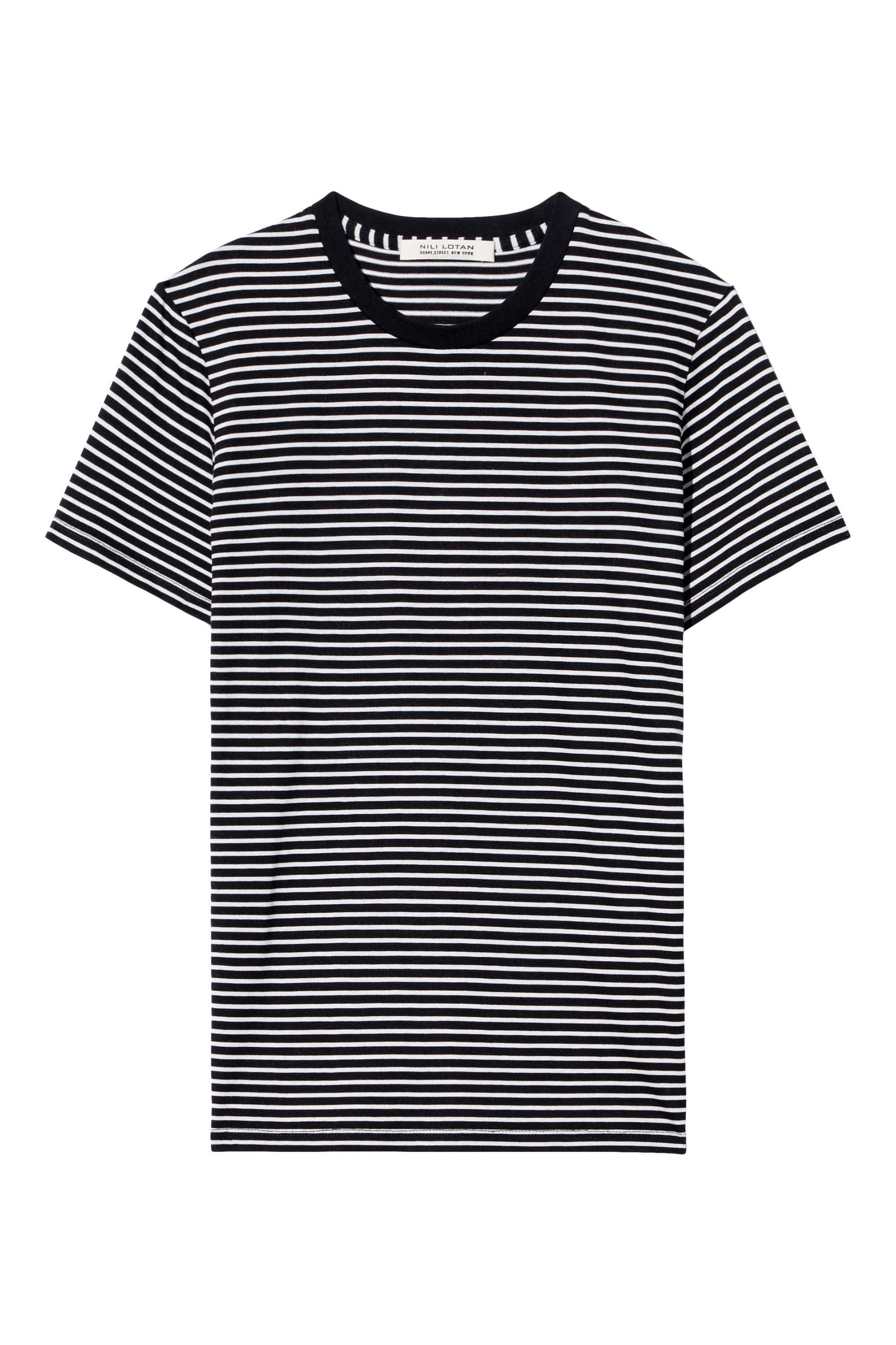 Nili Lotan Lana Crewneck Tee in Black Ivory