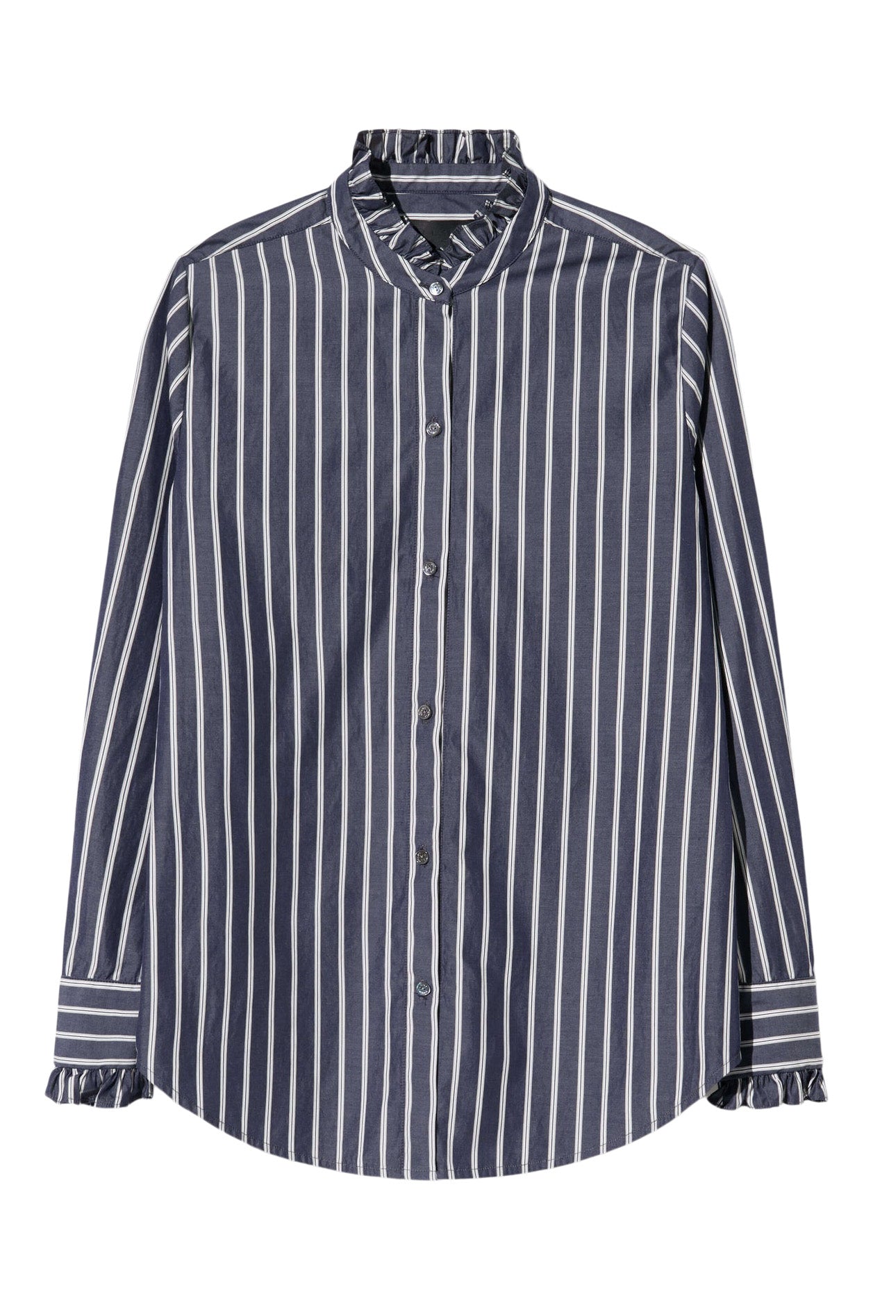 Nili Lotan Lydia Shirt in Charcoal Stripe