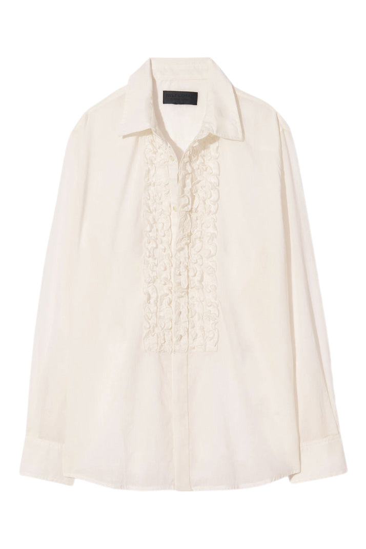 Nili Lotan Nathael Ruffle Shirt in Ivory