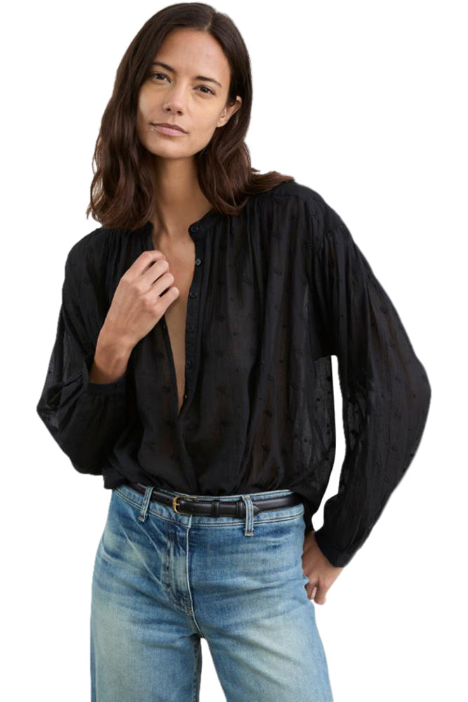 Nili Lotan Neville Blouse in Black