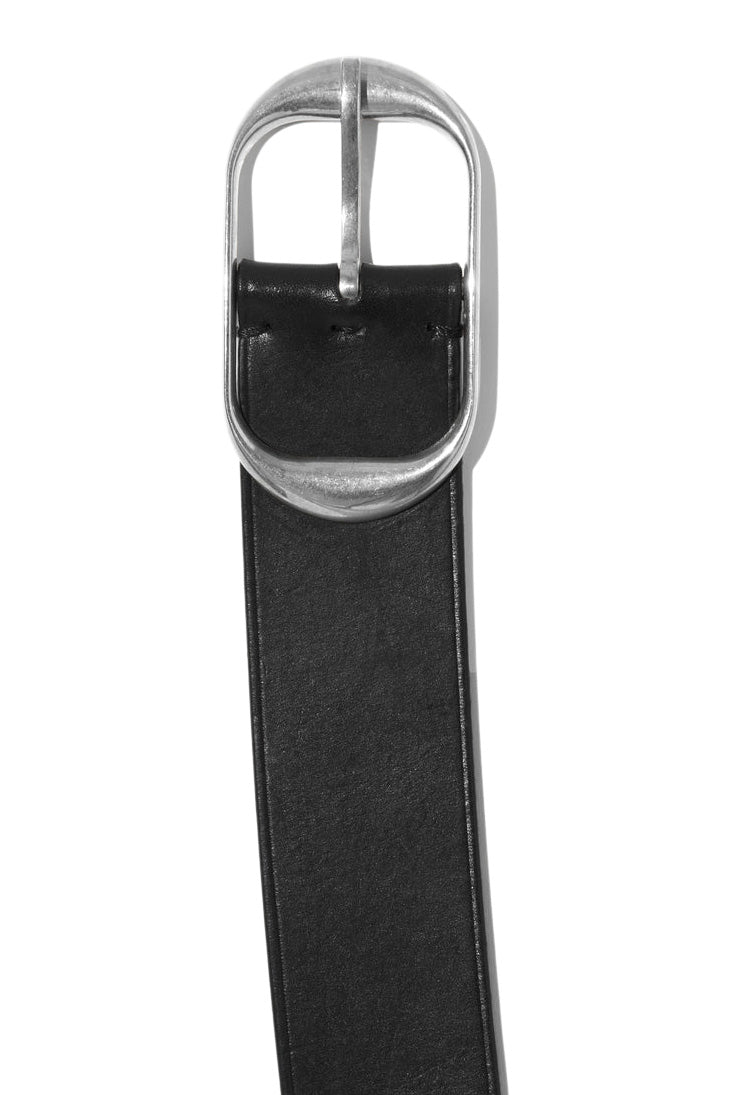 Nili Lotan Nili Belt in Black with Antique Silver Buckle