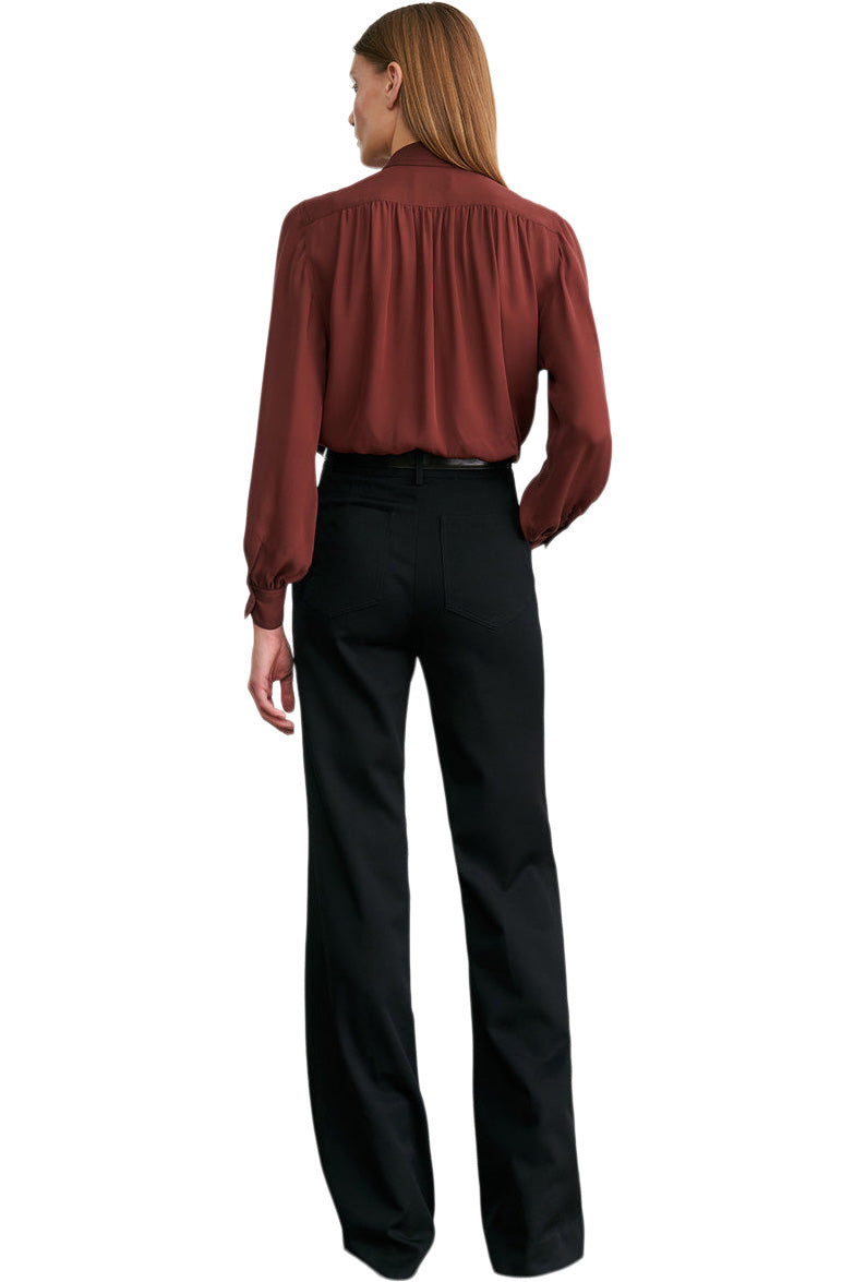 Nili Lotan Revi Silk Blouse in Burgundy