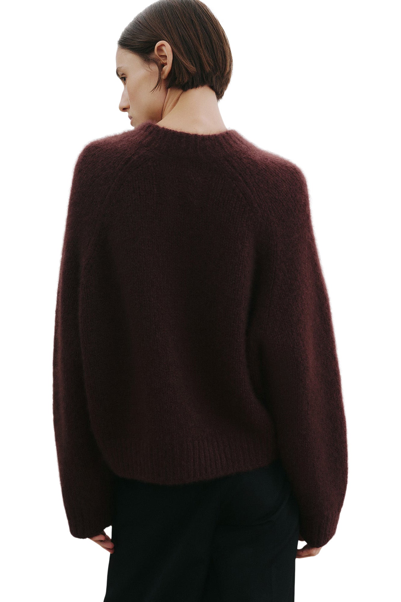 Nili Lotan Tomaso Cashmere Silk Sweater in Burgundy