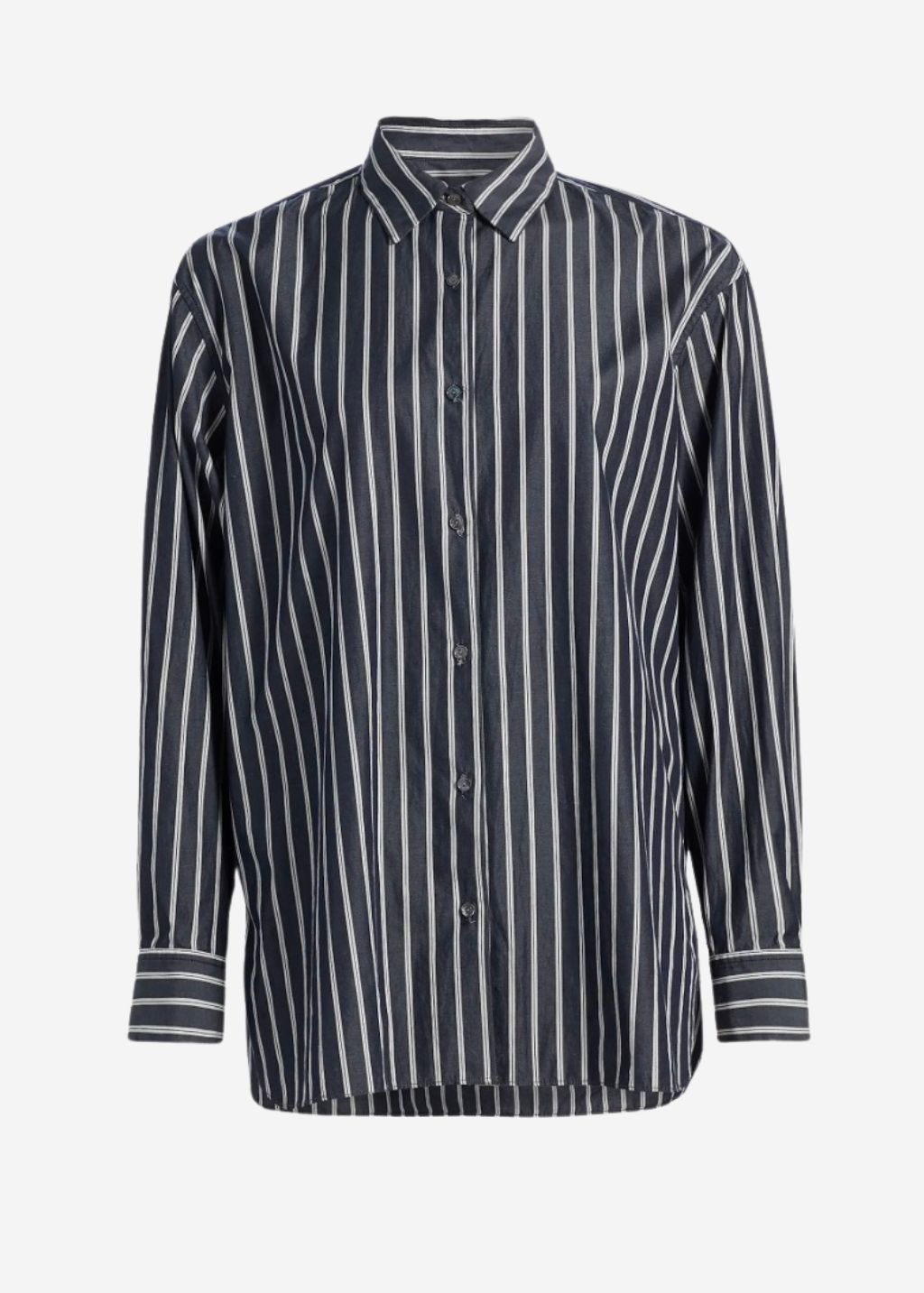 Nili Lotan Yorke Shirt in Charcoal Stripe