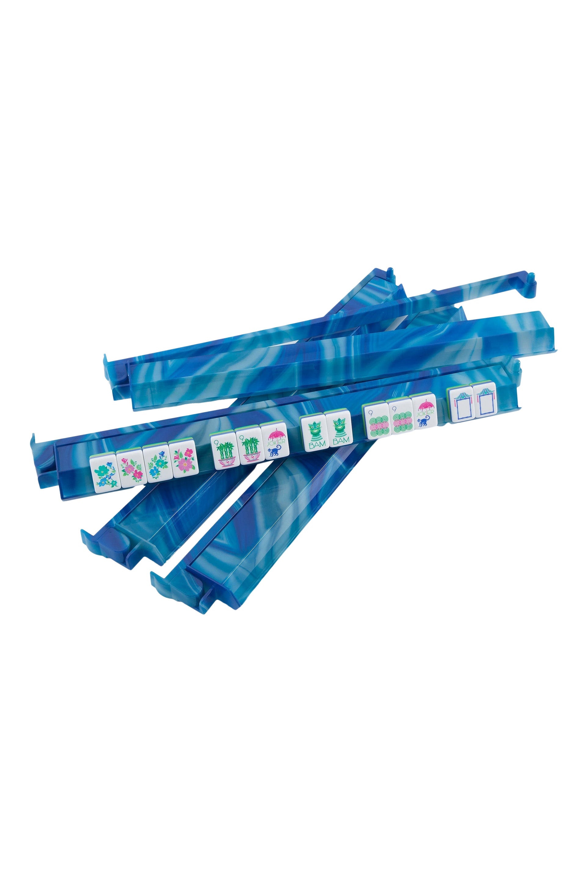 Oh My Mahjong Rack & Pusher Set in Blue Lace Agate