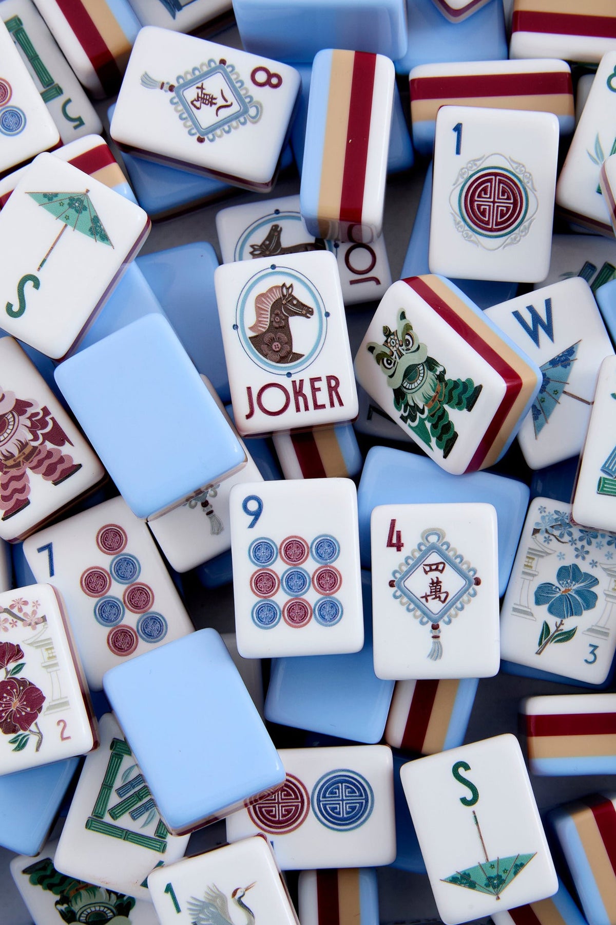 Oh My Mahjong Osler Mahjong Tile Set in Soft Blue