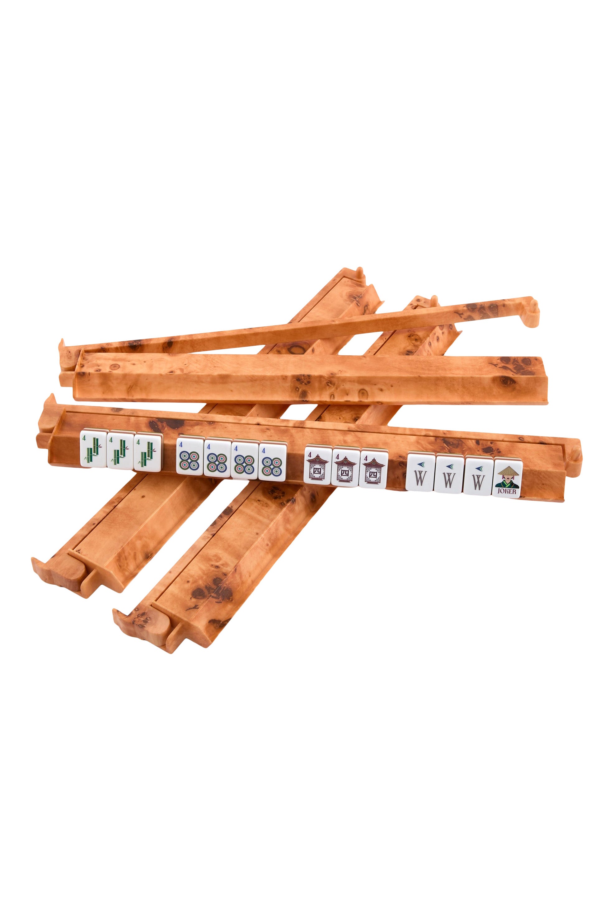 Oh My Mahjong Rack & Pusher Set in Burl