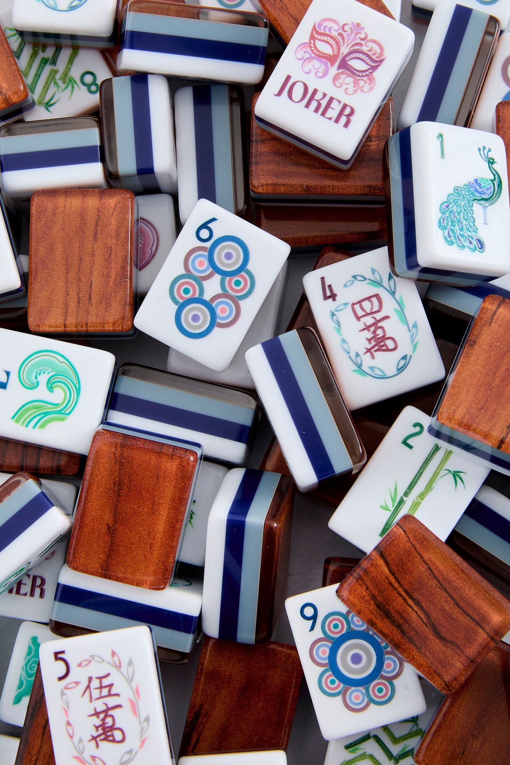 Oh My Mahjong Smith Mahjong Tiles in Woodgrain
