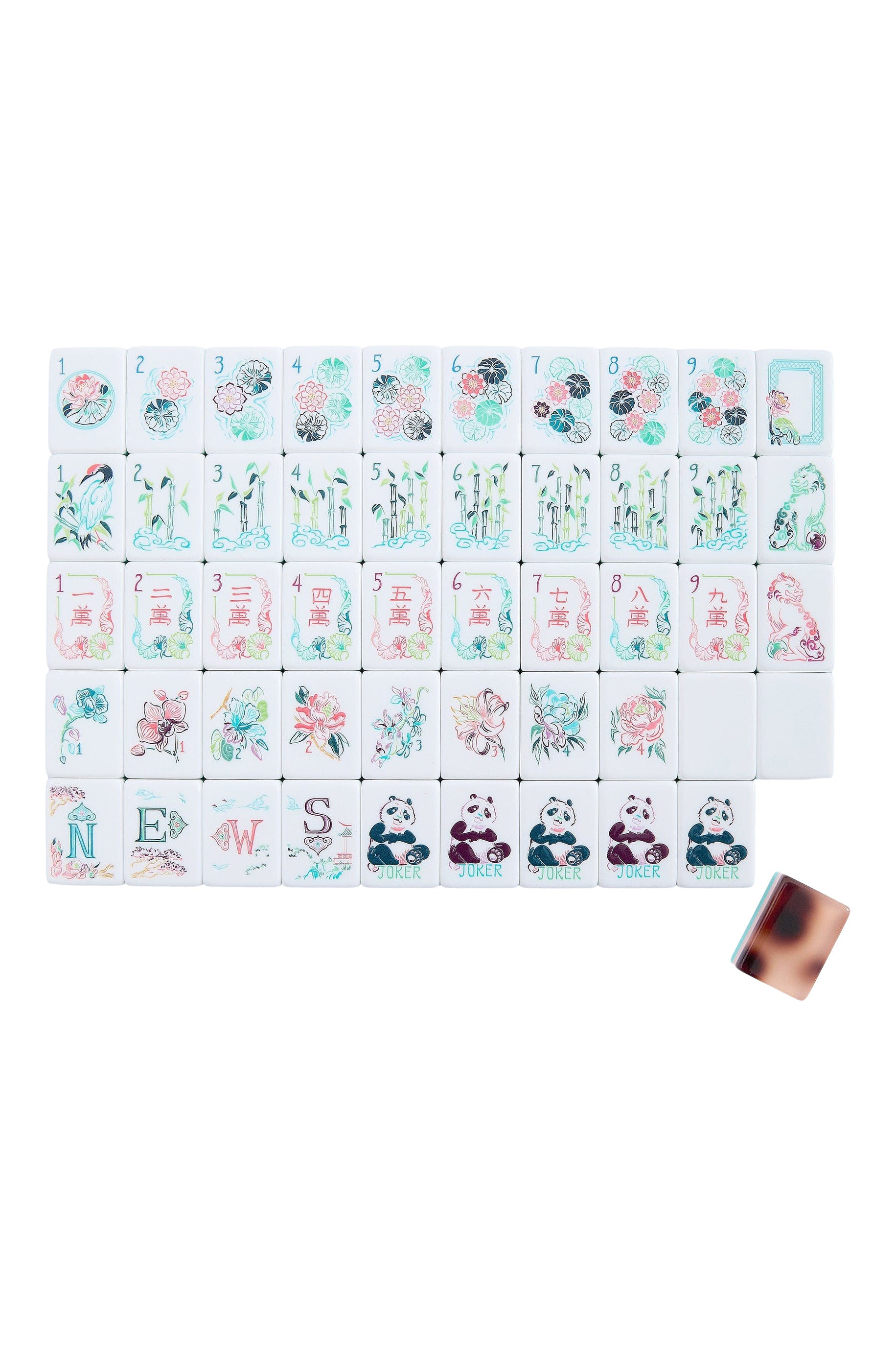 Oh My Mahjong Talulah Mahjong Tile Set in Cream Tortoise