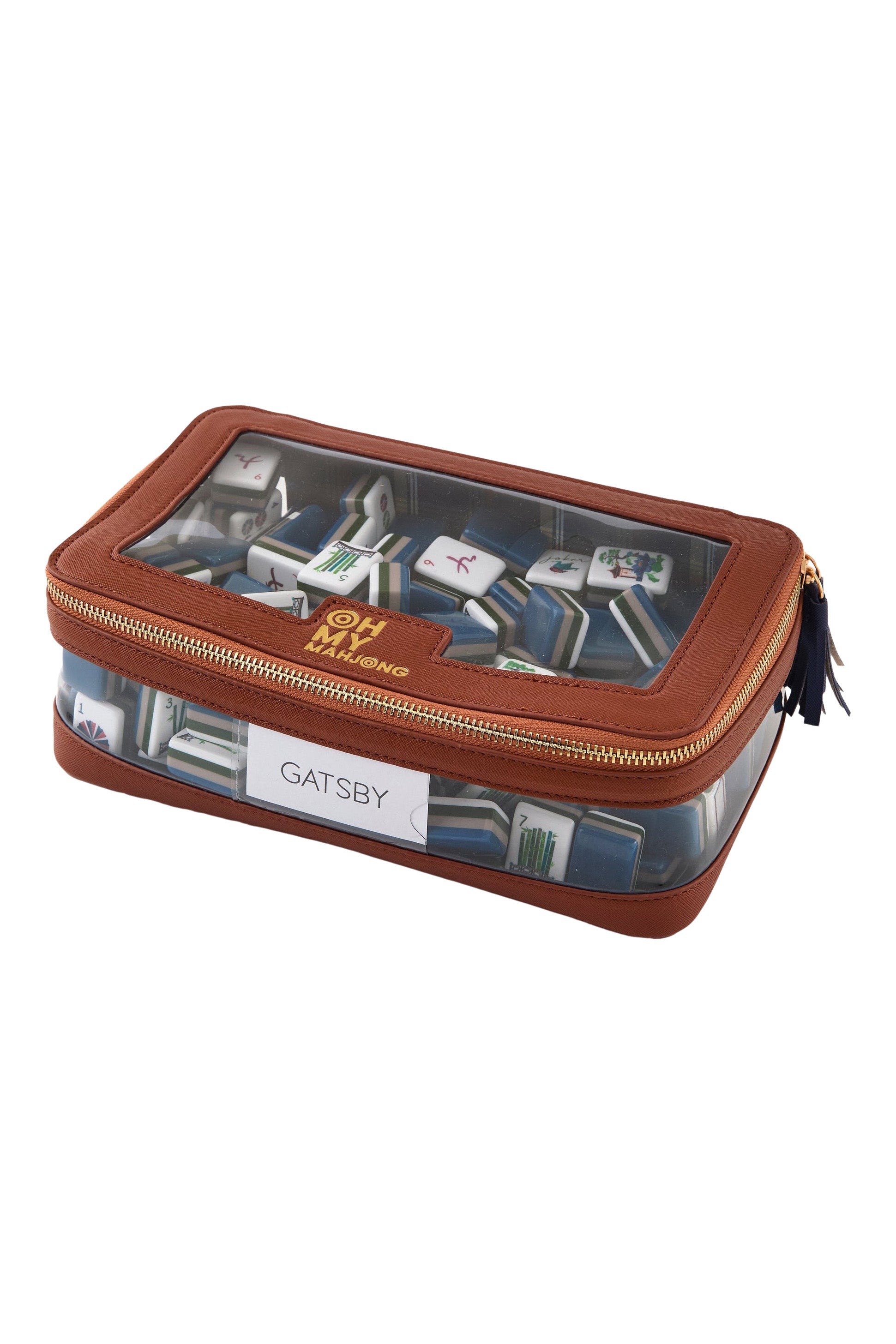 Oh My Mahjong Tile Storage Bag in Cognac