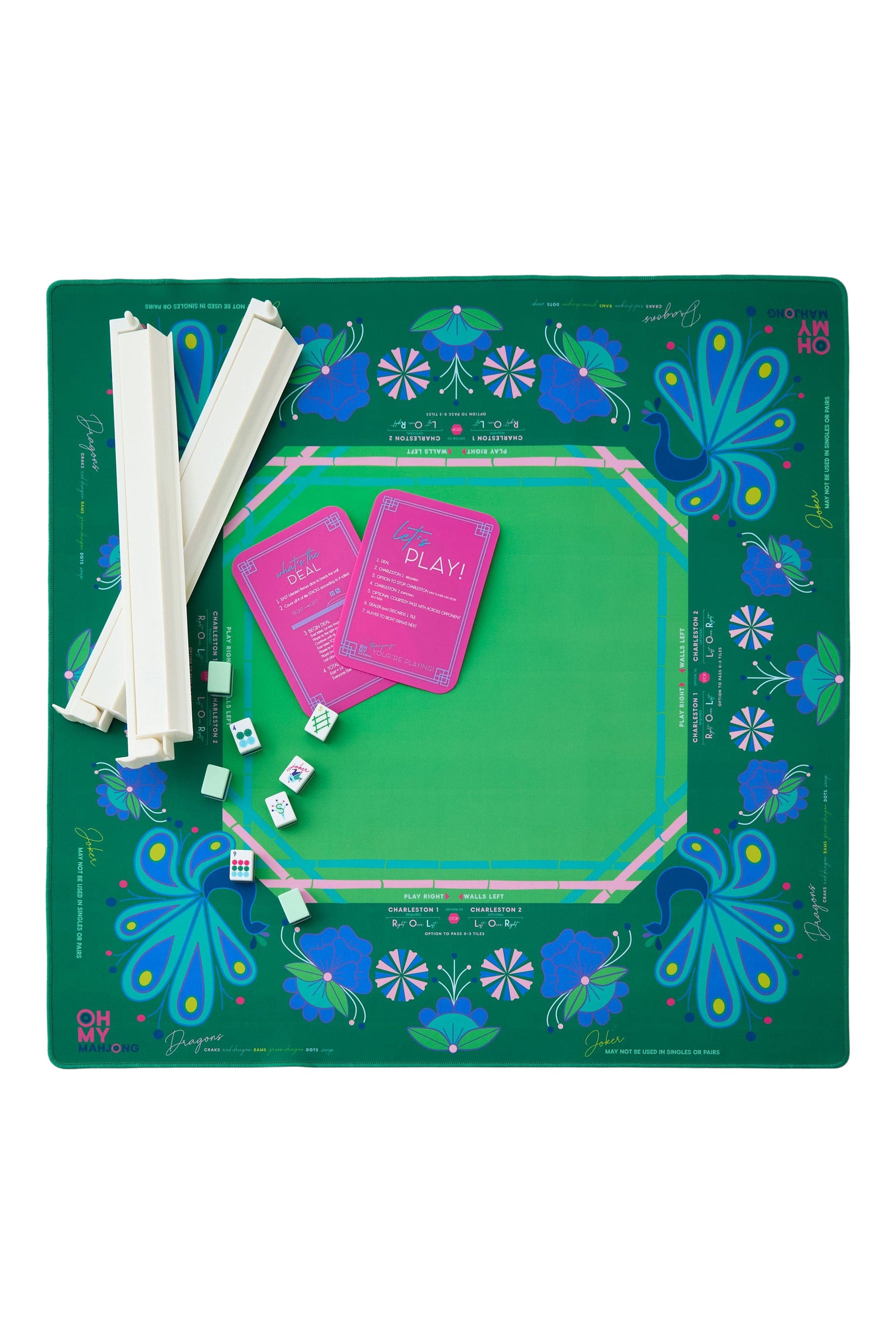 Oh My Mahjong Birdie Green Mahjong Mat in Tube