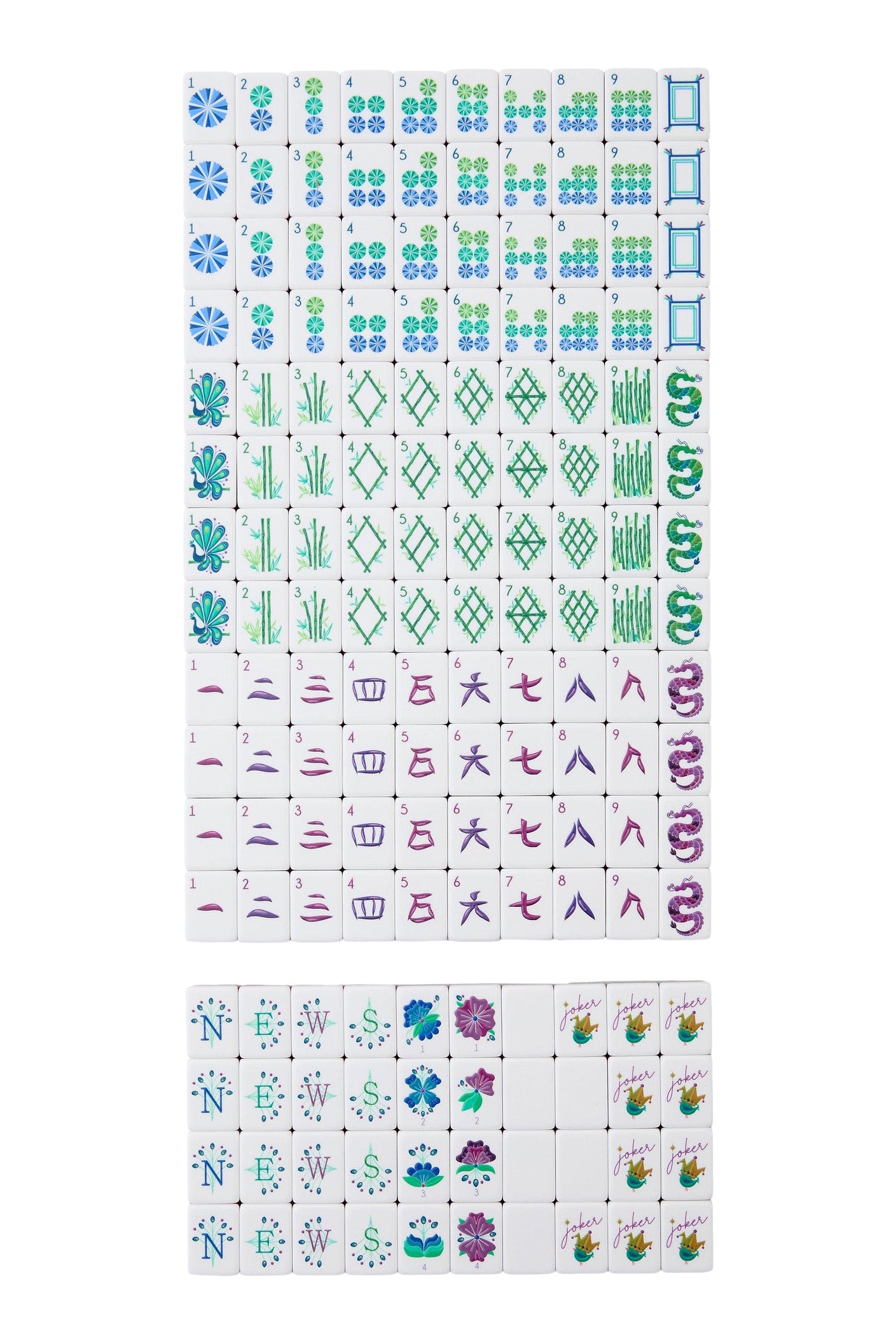 Oh My Mahjong Lagoon Mahjong Tile Set in Turquoise