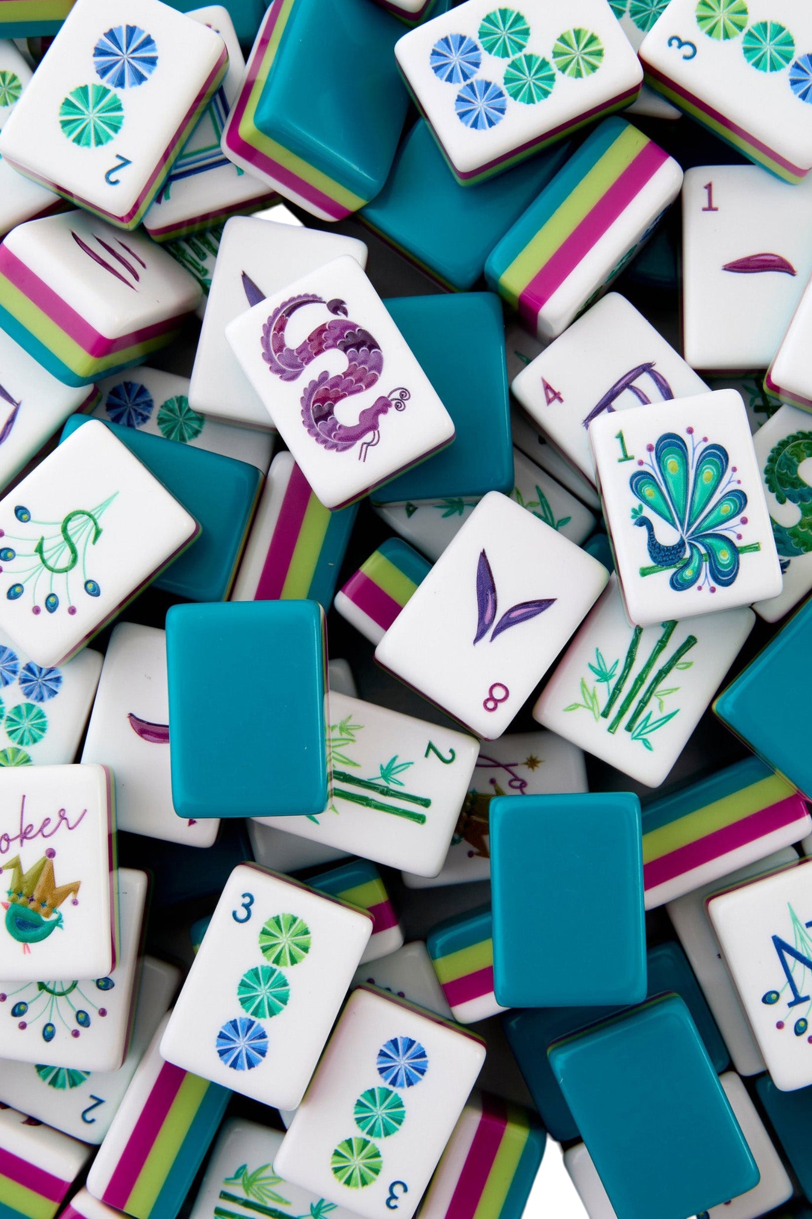 Oh My Mahjong Lagoon Mahjong Tile Set in Turquoise