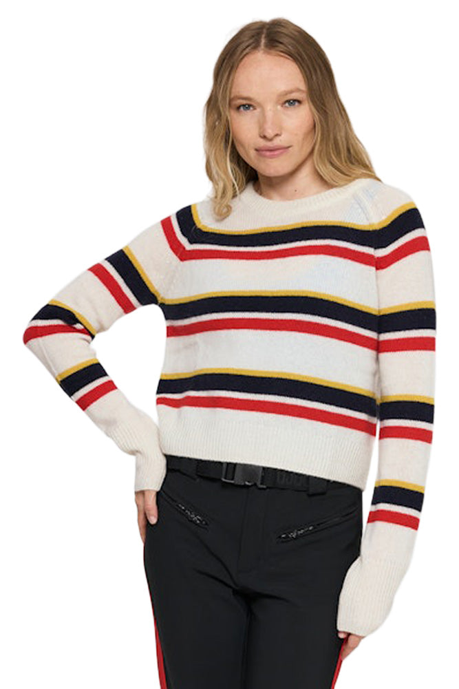 One Grey Day Blakely Cashmere Crewneck in Primary Stripe