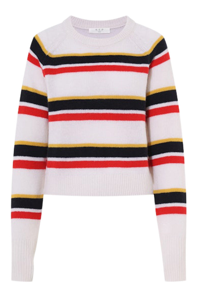 One Grey Day Blakely Cashmere Crewneck in Primary Stripe